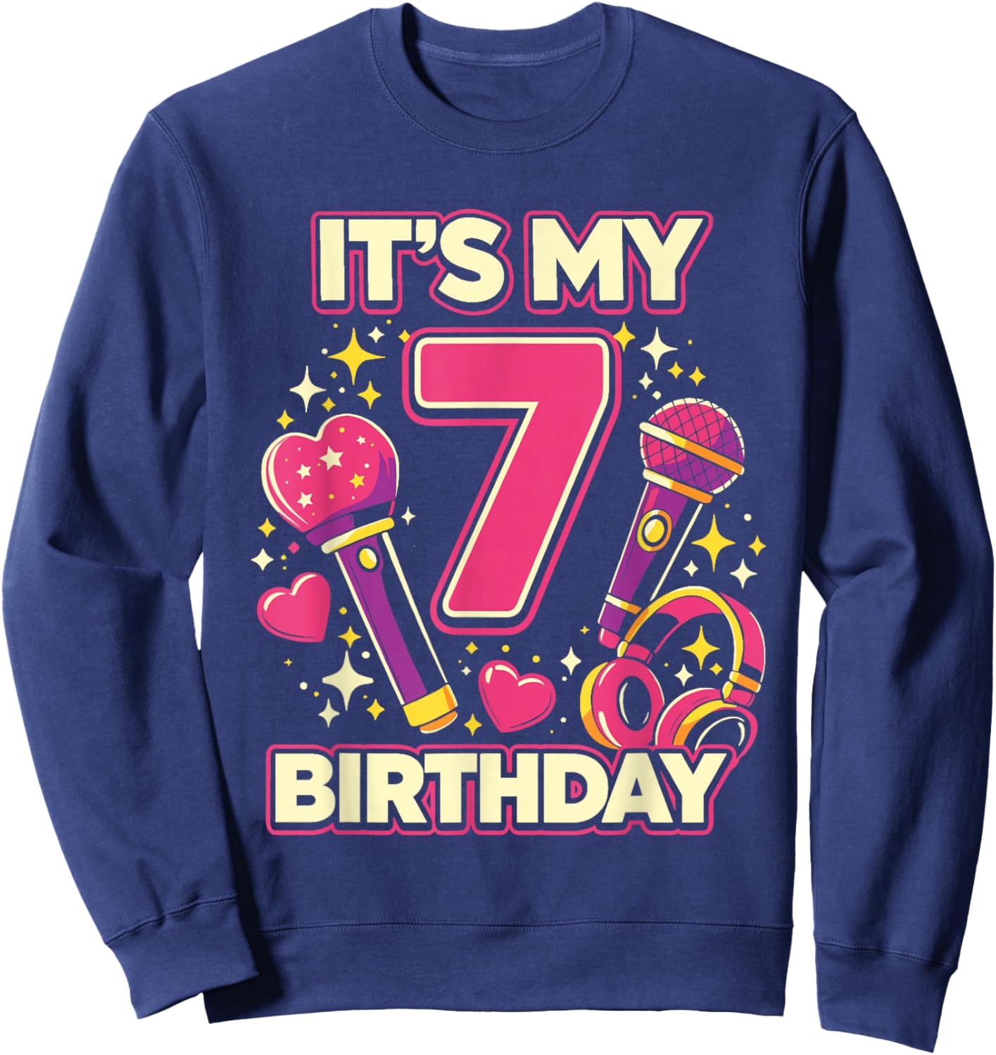 7 Years Old Kpop Kids It’s My 7th Birthday K-Pop Girl Sweatshirt - Sweatshirt | Navy