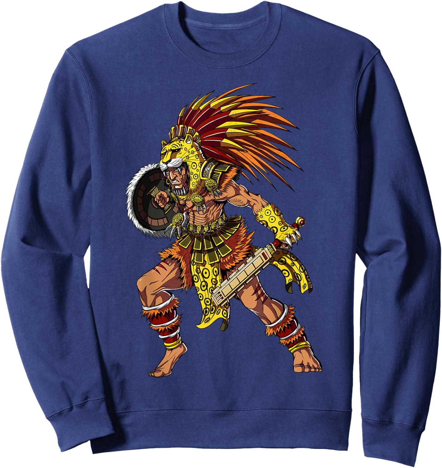 Aztec Jaguar Warrior Ancient Aztec Civilization Sweatshirt - Sweatshirt | Navy