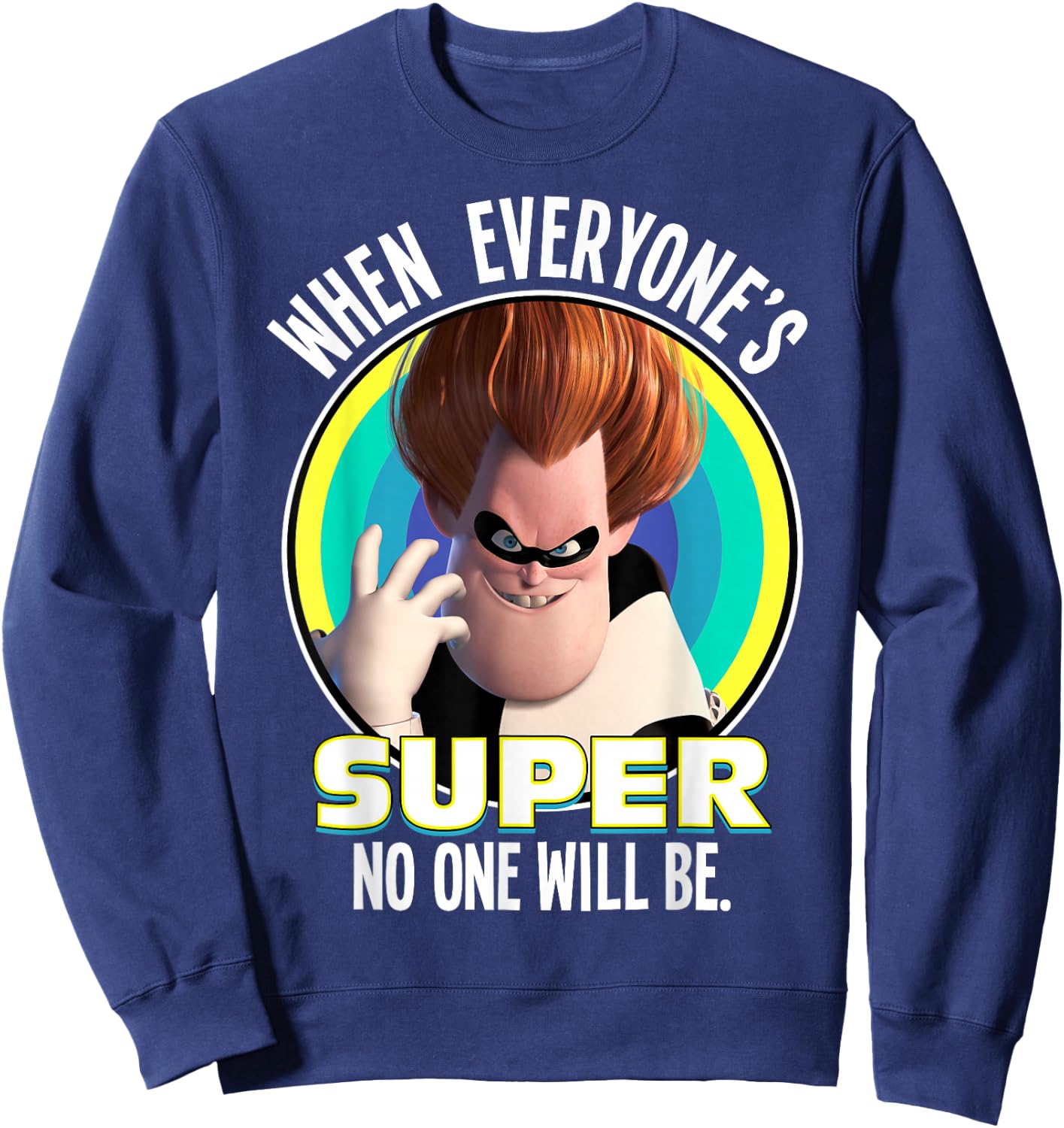 Disney Pixar The Incredibles Syndrome Super Retro Portrait Sweatshirt - Sweatshirt | Navy
