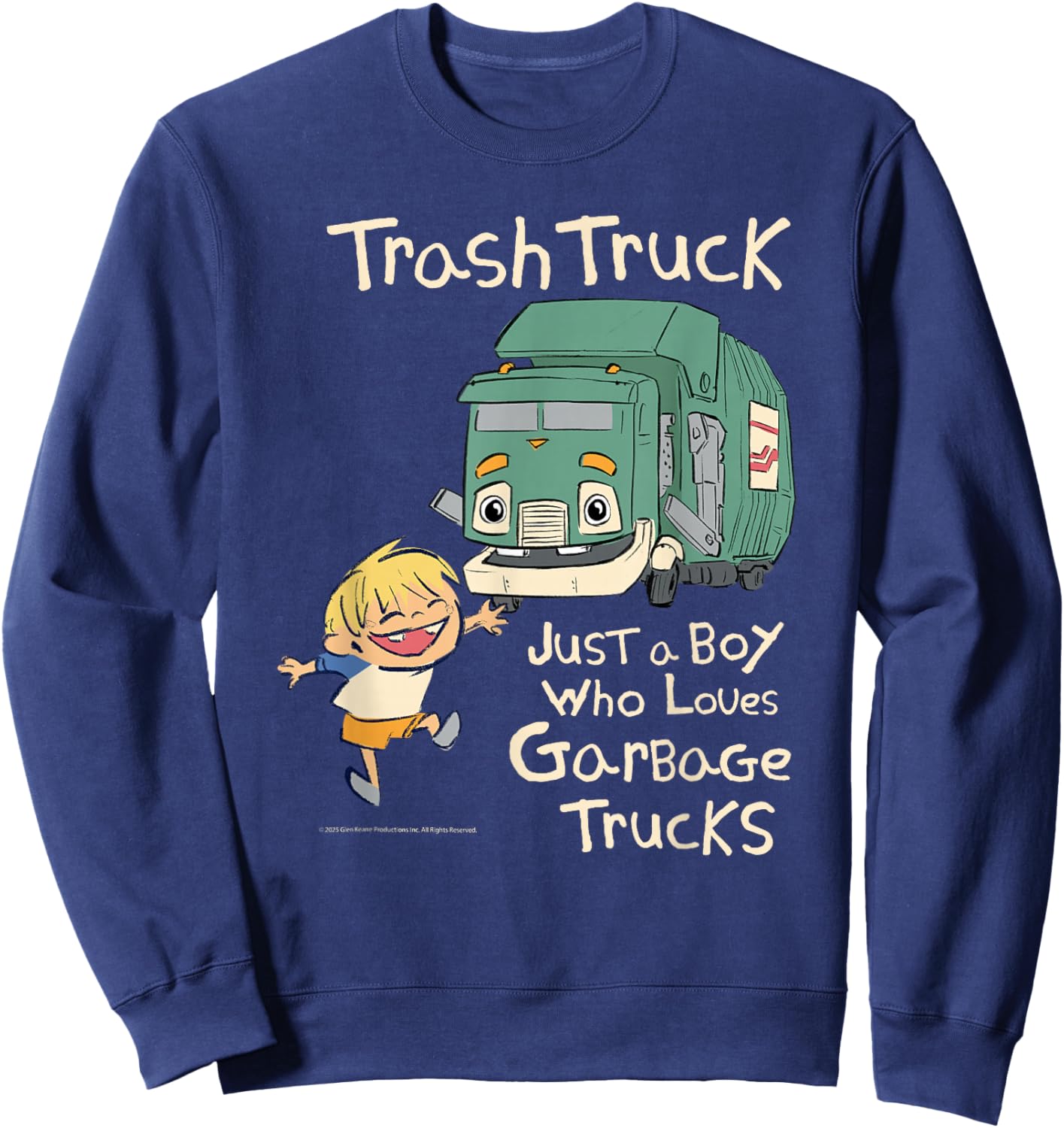 Hank Just A Boy Who Loves Garbage Trucks Sweatshirt - Sweatshirt | Navy