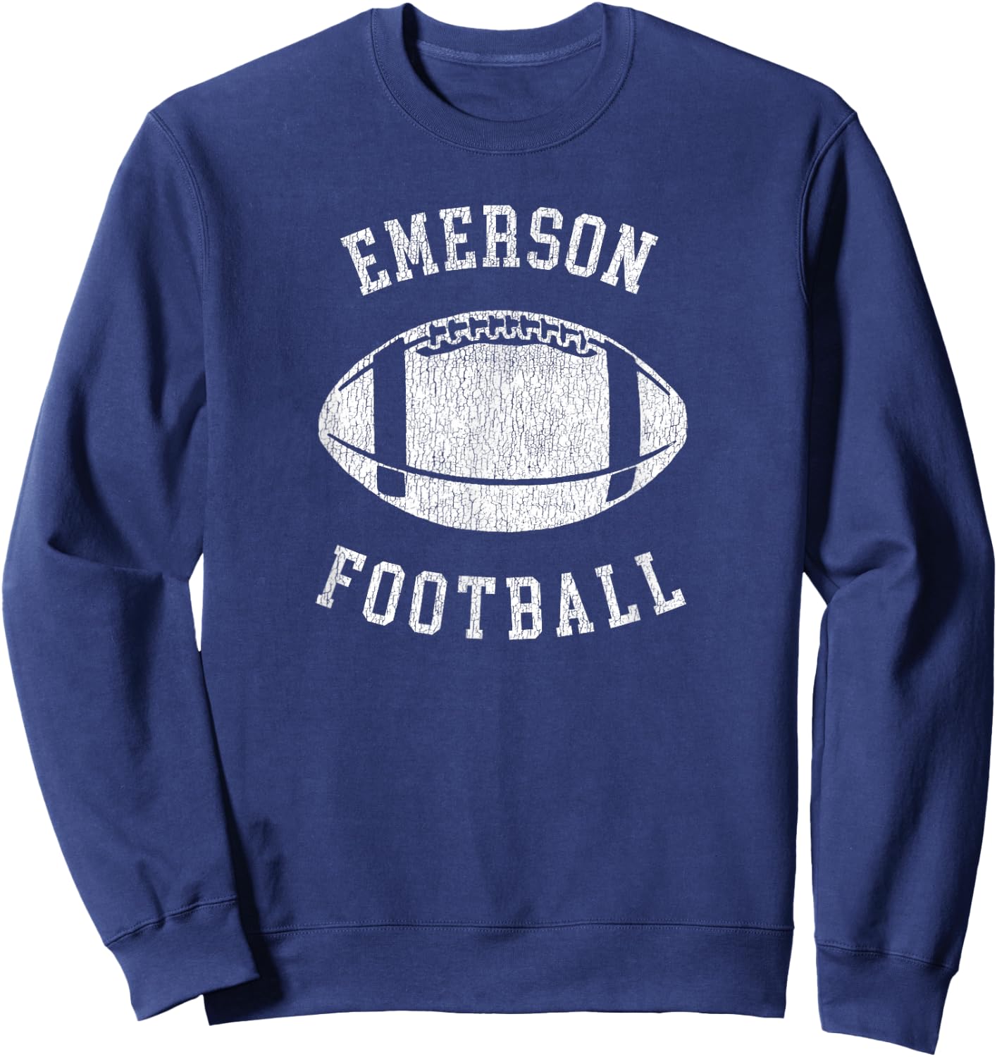 Emerson Football Distressed Vintage 80's Throwback Classic Sweatshirt - Sweatshirt | Navy