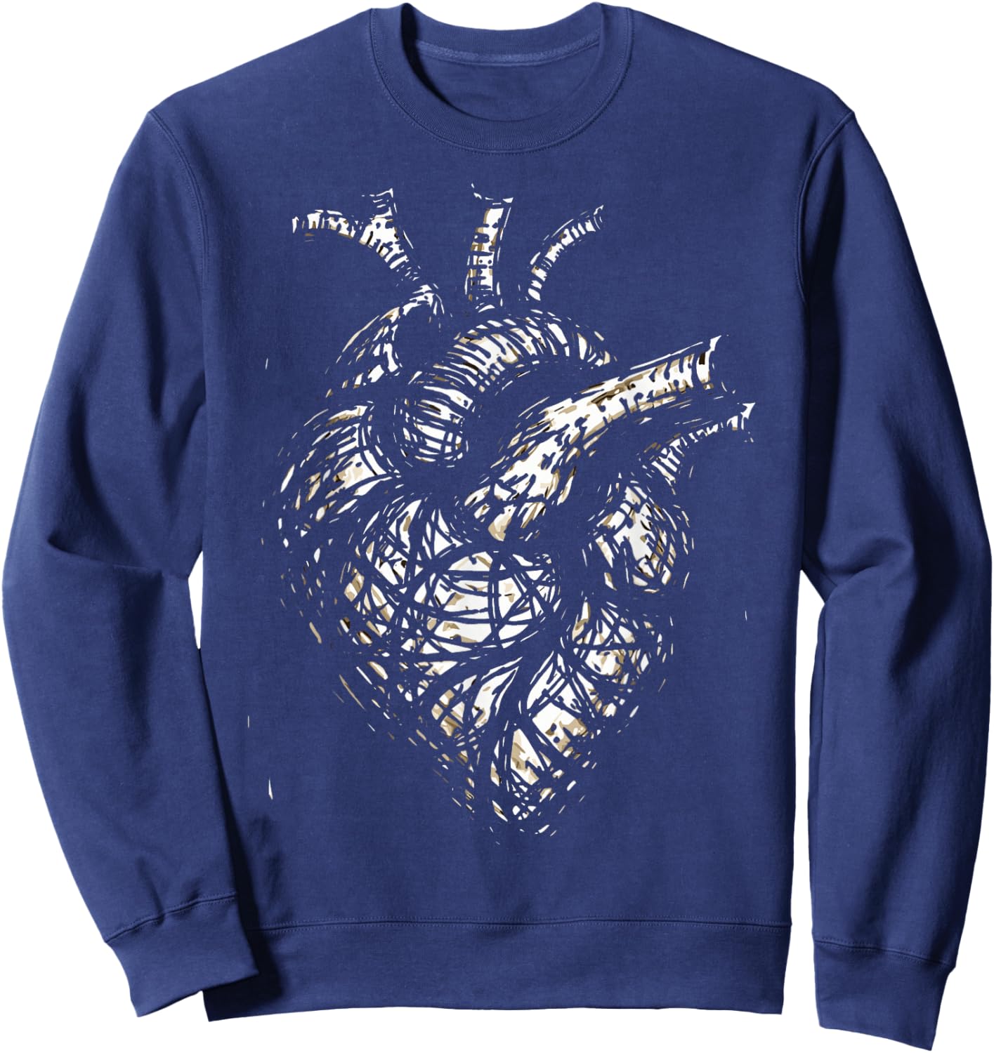 Dark Academica Anatomical Heart Gothic Anatomy Sweatshirt - Sweatshirt | Navy