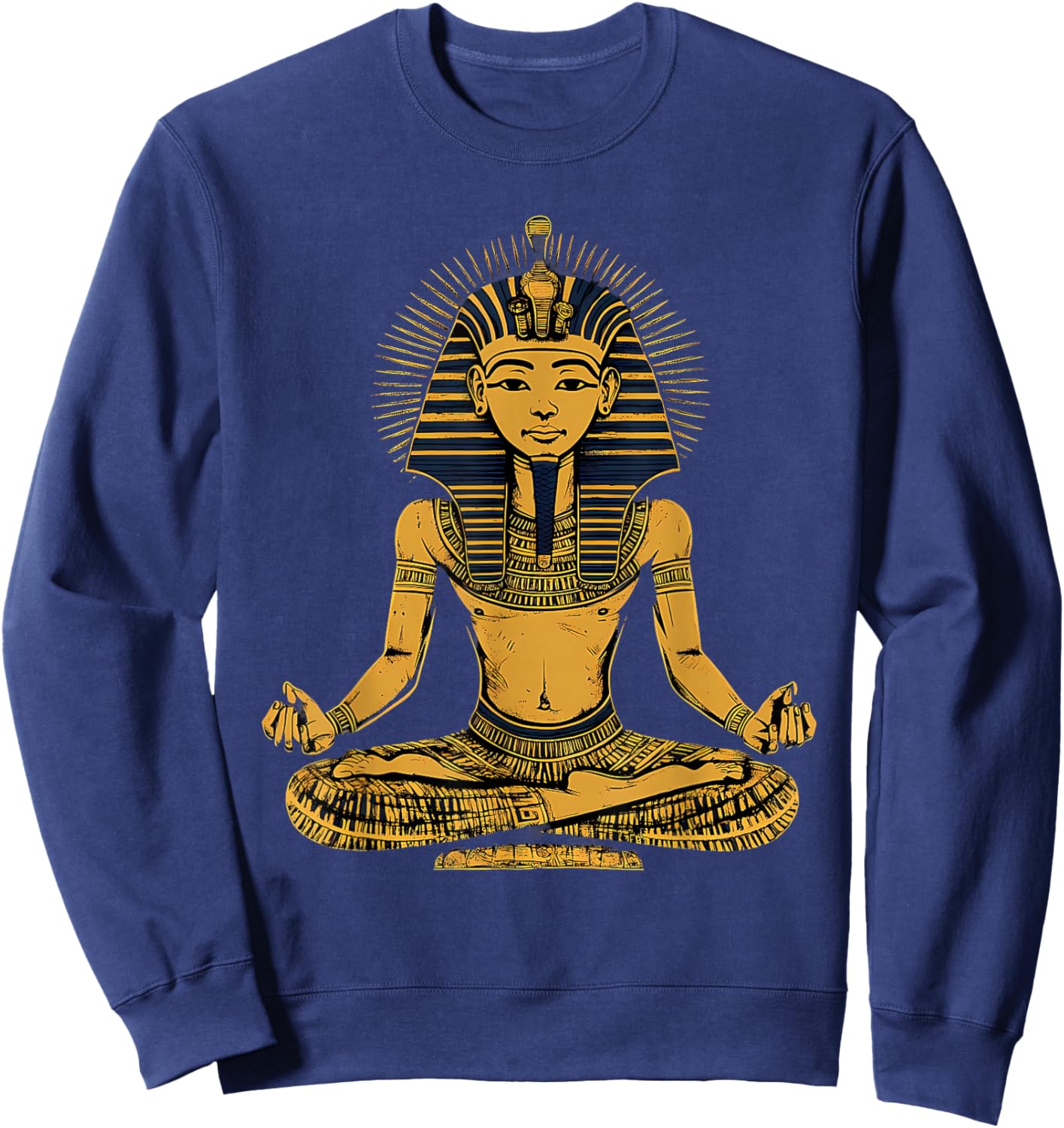 Ancient Egypt Meditate Egyptian God Tutankhamun Egyptology Sweatshirt - Sweatshirt | Navy