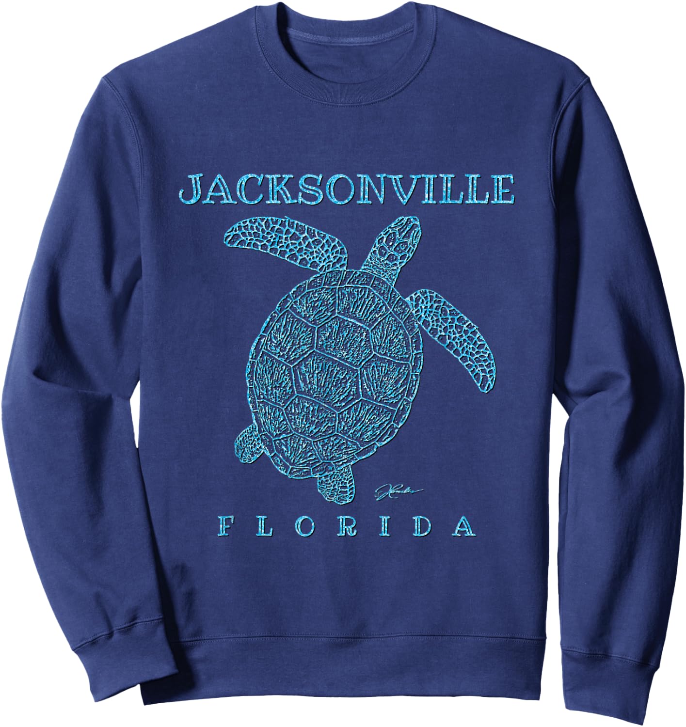 JCombs: Jacksonville, FL, Sea Turtle Sweatshirt - Sweatshirt | Navy