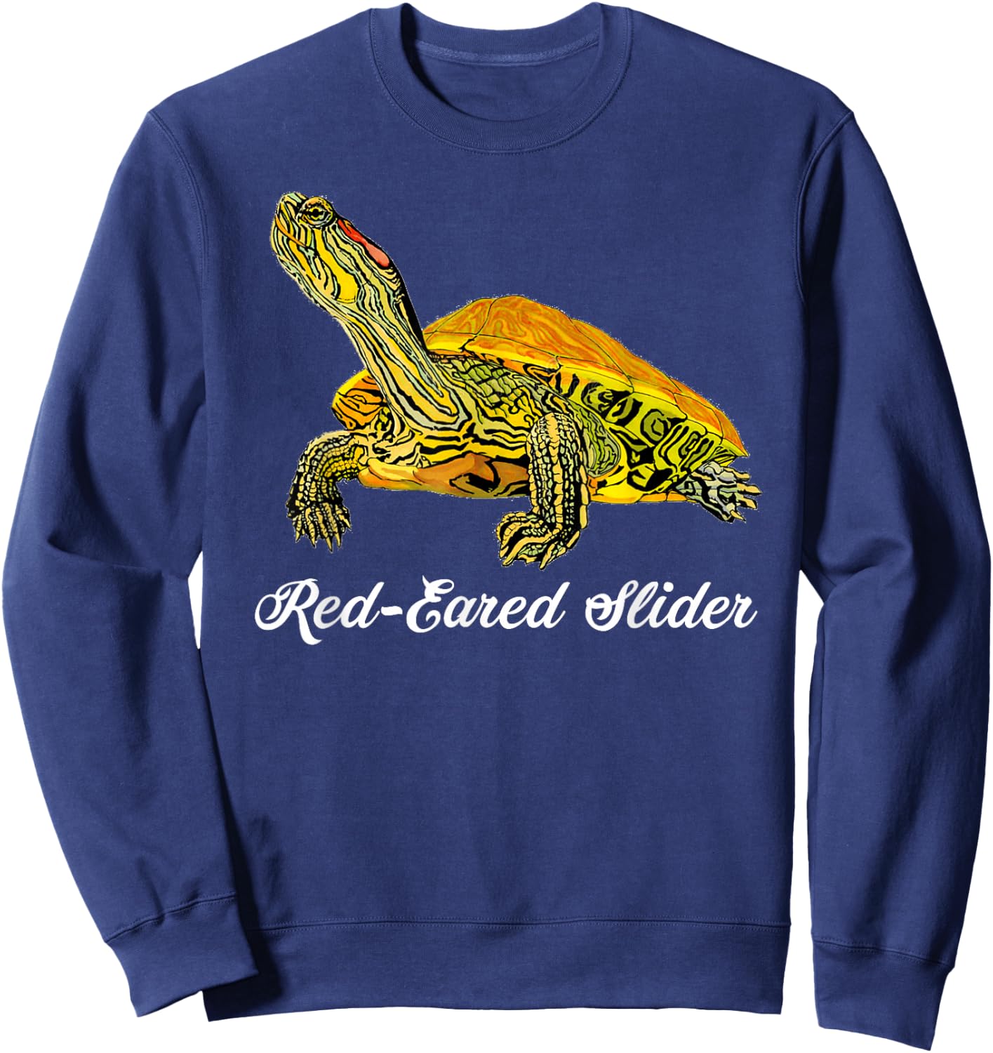 Red-Eared Slider Turtle Shirt - Gift Turtle Lovers Sweatshirt - Sweatshirt | Navy