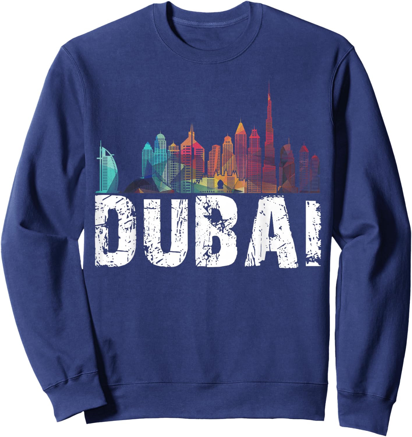 New Dubai Love Skyline T shirt for Holidays in Dubai Sweatshirt - Sweatshirt | Navy