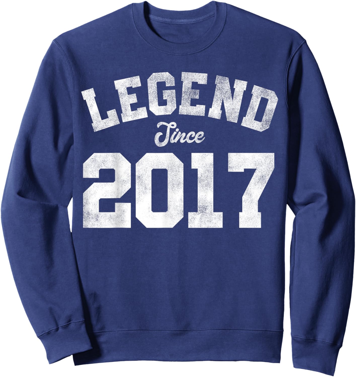 Legend Since 2017 9th Birthday 9 Years Old - Retro Sweatshirt - Sweatshirt | Navy