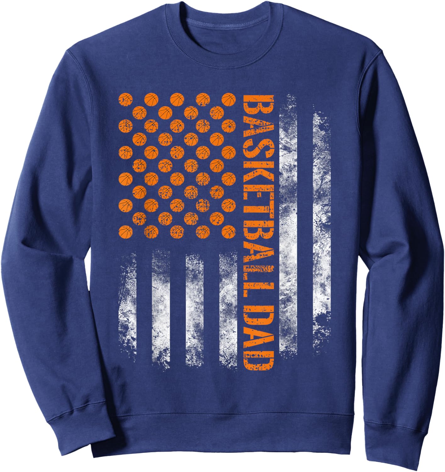 Proud Basketball Dad I USA Flag Daddy Team Jersey Sweatshirt - Sweatshirt | Navy