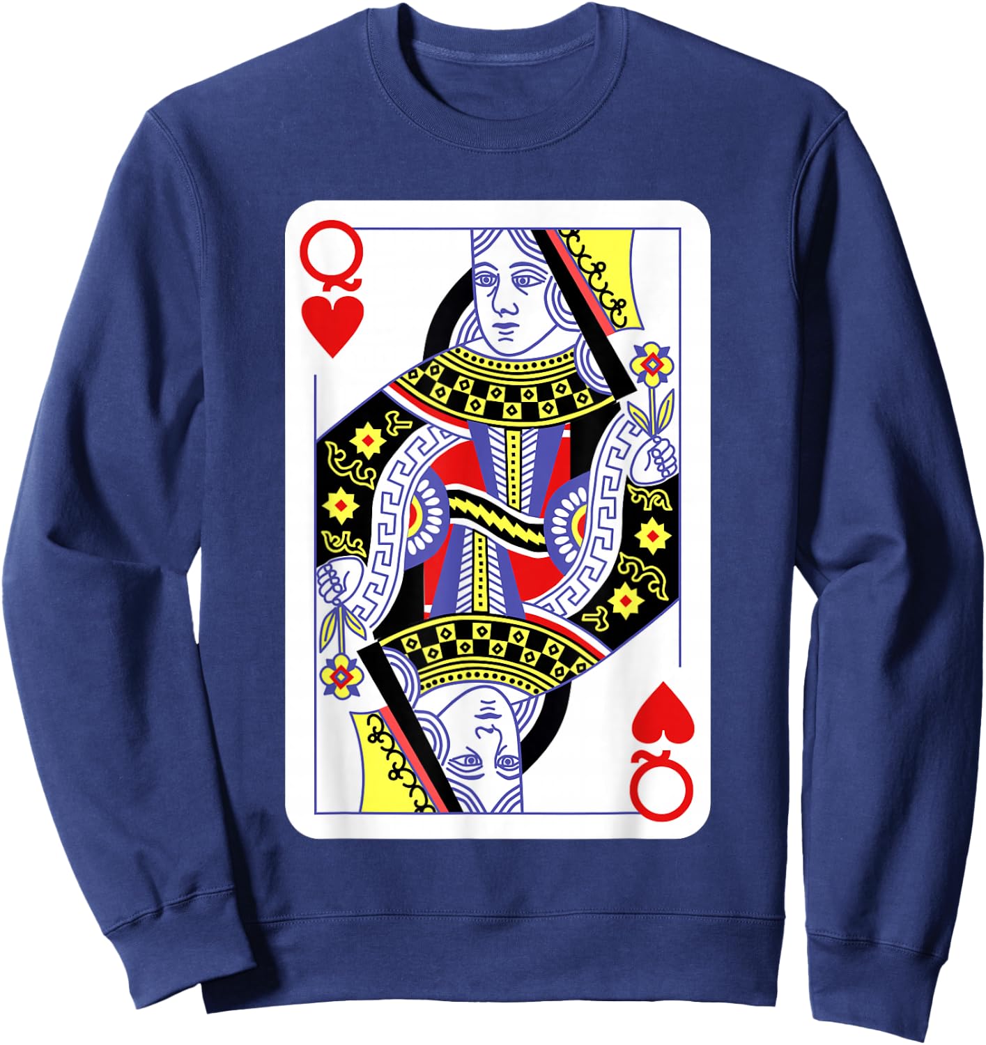 Queen of Hearts Playing Cards Halloween Costume Casino Easy Small Sweatshirt - Sweatshirt | Navy