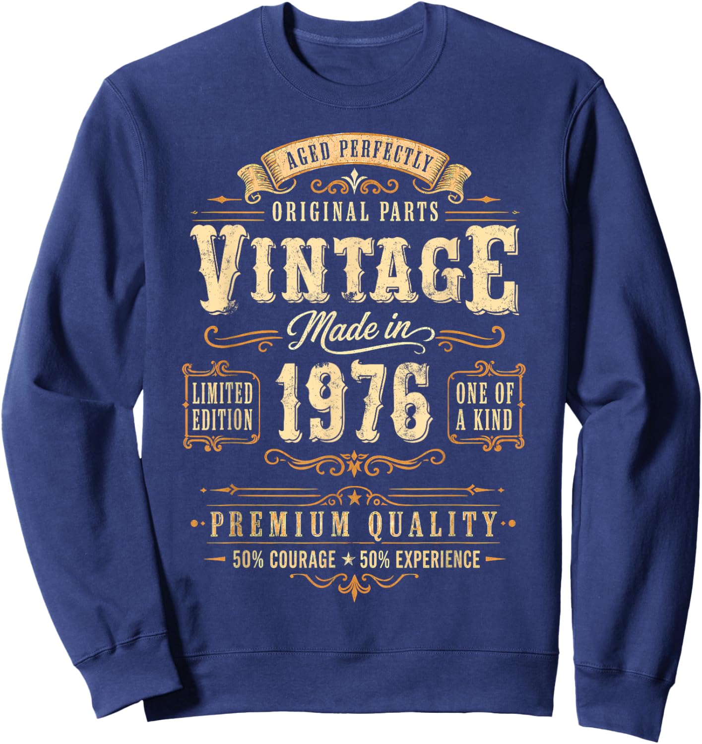 Vintage 1976 Funny 50th Birthday Gift Men Women 50 Year Old Sweatshirt - Sweatshirt | Navy