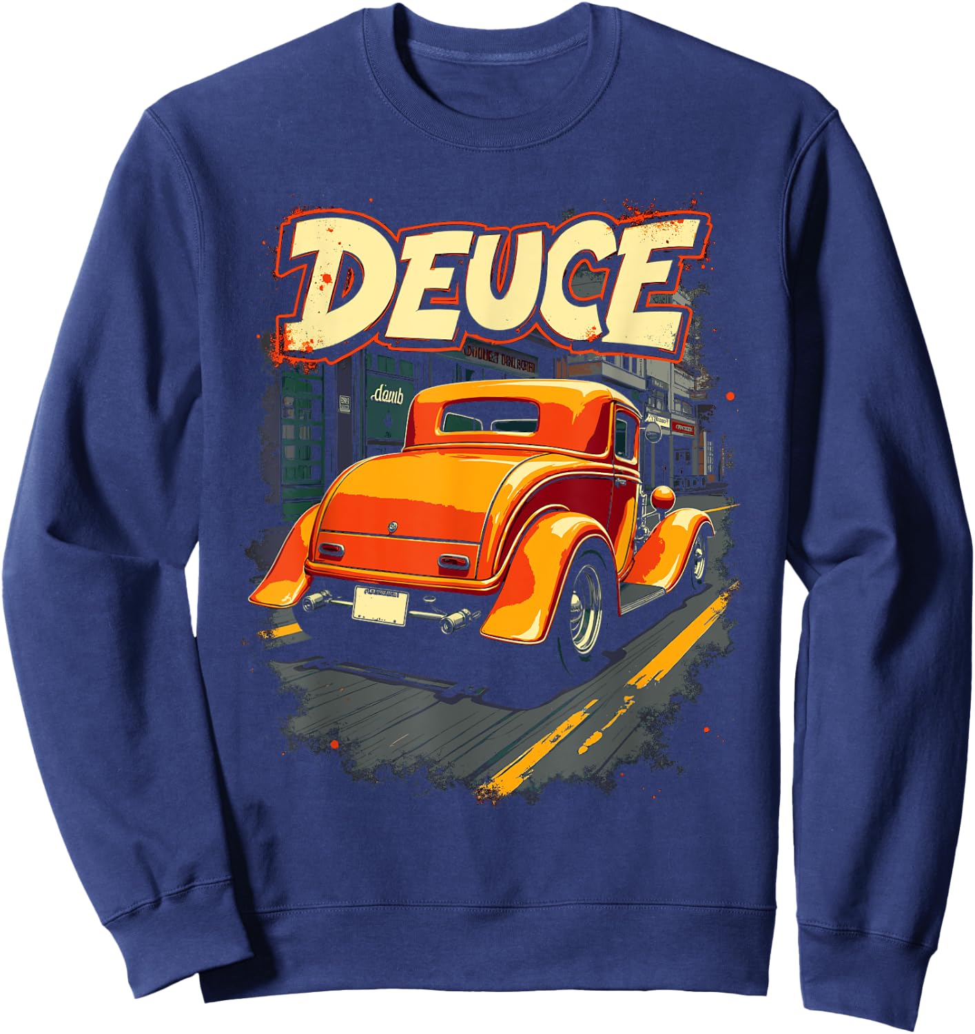 32 Deuce Coupe American Classic 3 Window Deuce Coupe Hot Rod Sweatshirt - Sweatshirt | Navy