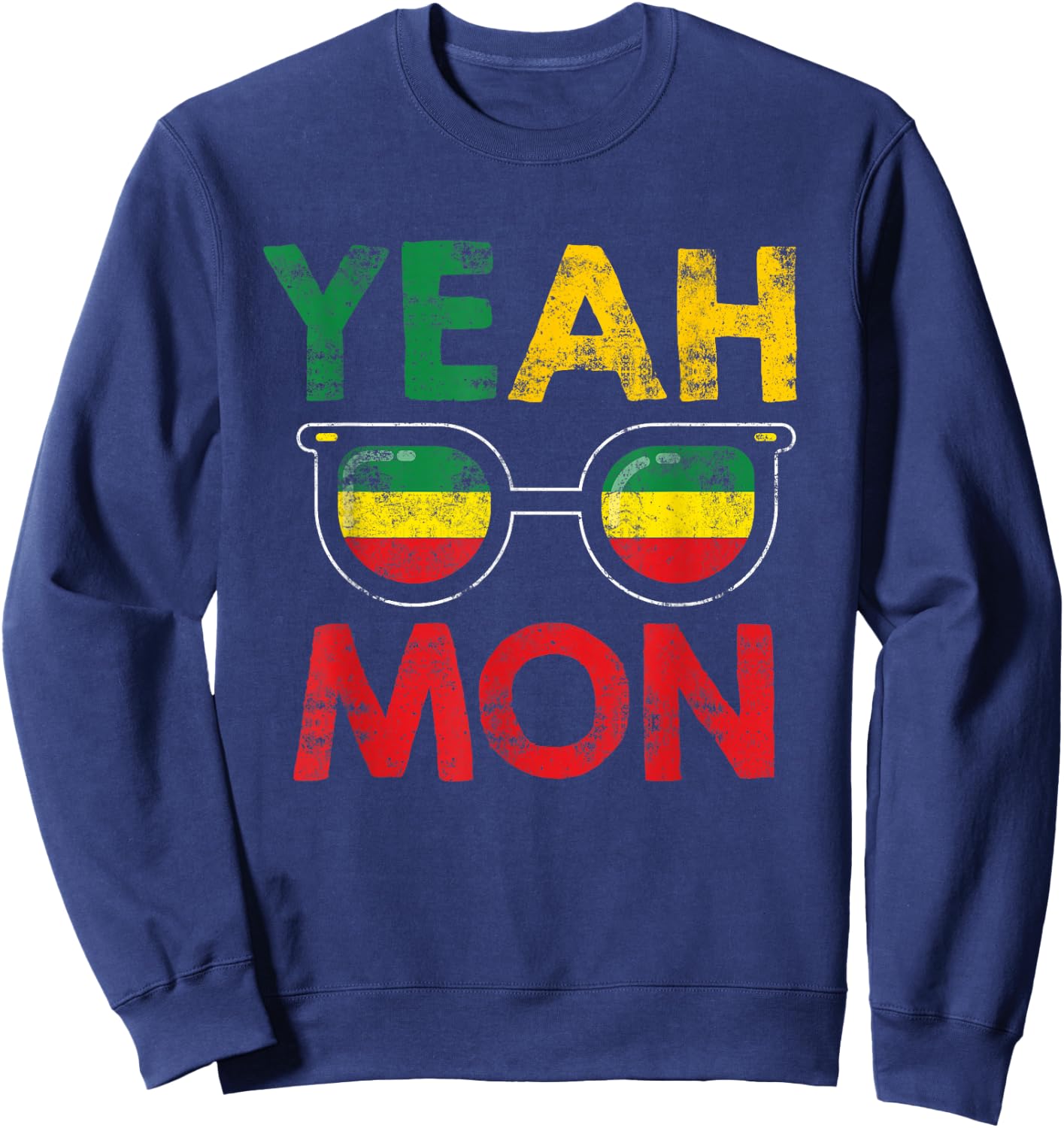 Yeah Mon Jamaican Vacation Jamaica Reggae Small Sweatshirt - Sweatshirt | Navy