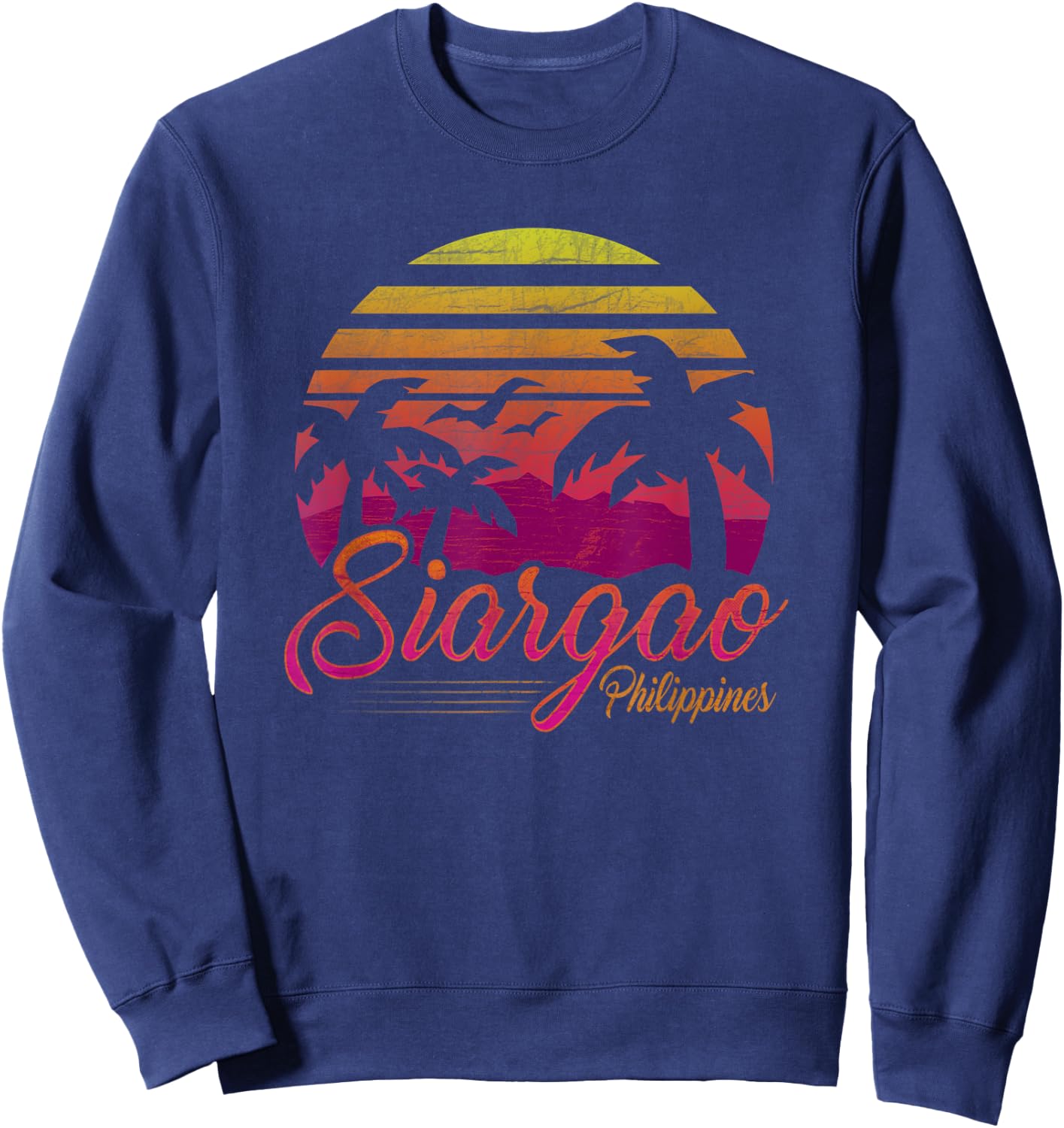 Siargao Philippines Beach Sunset Island Philippine Travel Women Girls Kids Sweatshirt - Sweatshirt | Navy