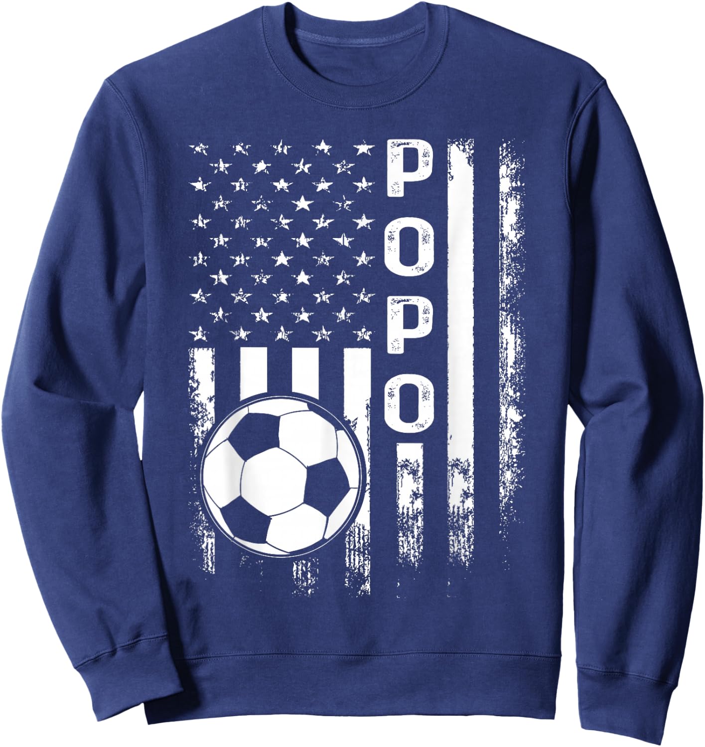 Soccer Popo America Flag Vintage Christmas Xmas Sweatshirt - Sweatshirt | Navy
