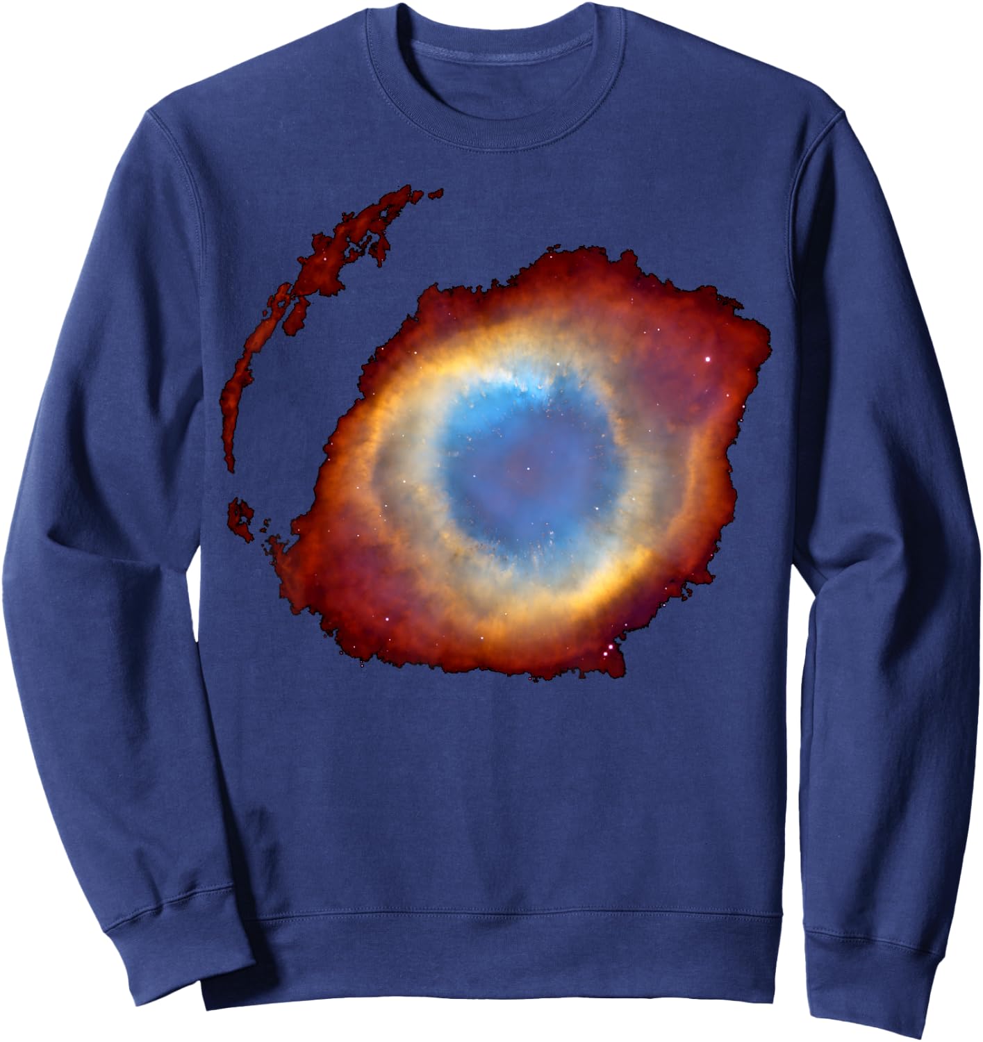 Final Frontier Gifts Eye of God Helix Planetary Nebula NGC 7293 Hubble Photo -Adults Kids Black Short Sleeve Classic Fit Sweatshirt - Sweatshirt | Navy