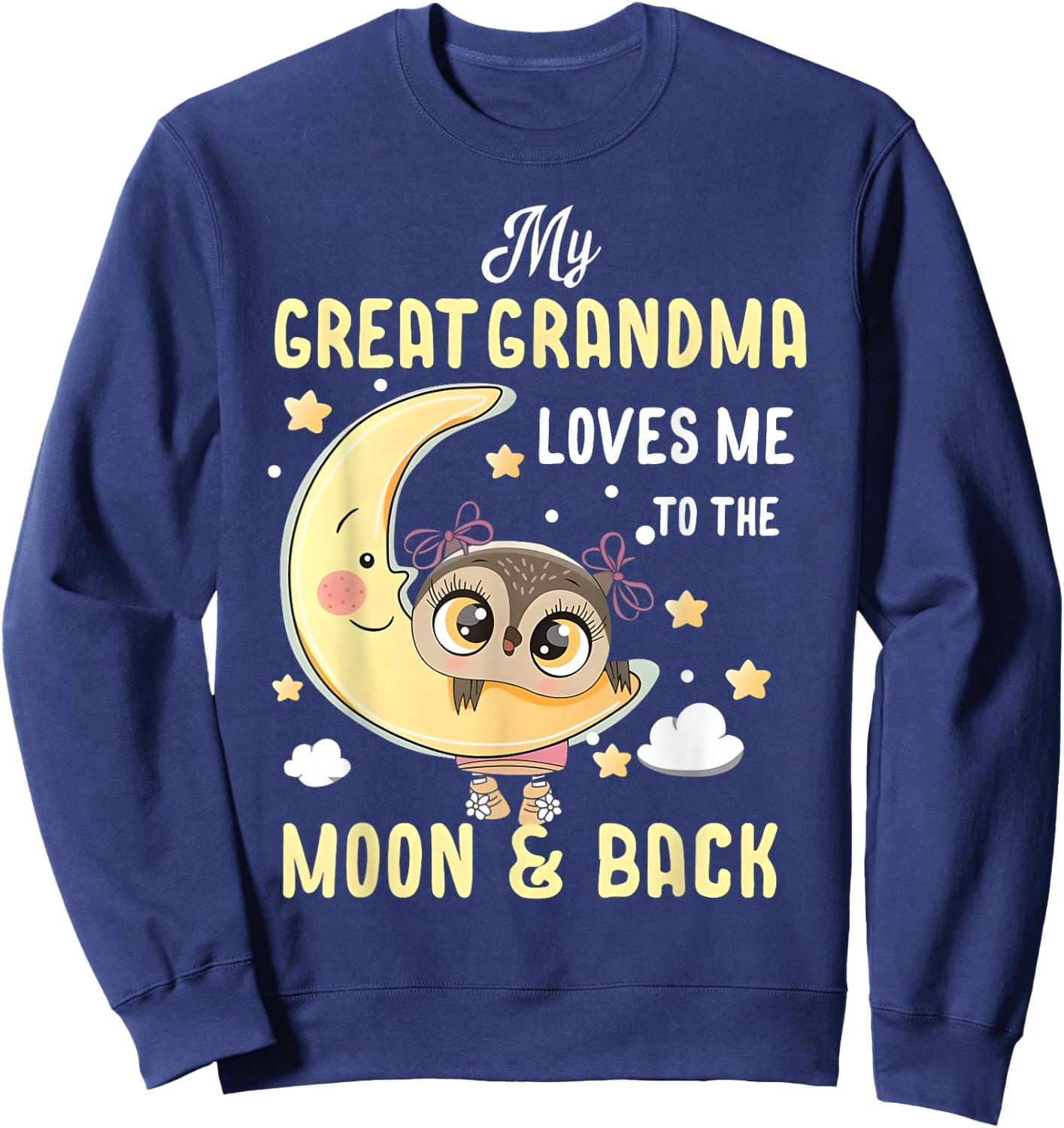 My Grandma Loves Me to the Moon & Back Grandchild Kids girl Sweatshirt - Sweatshirt | Navy