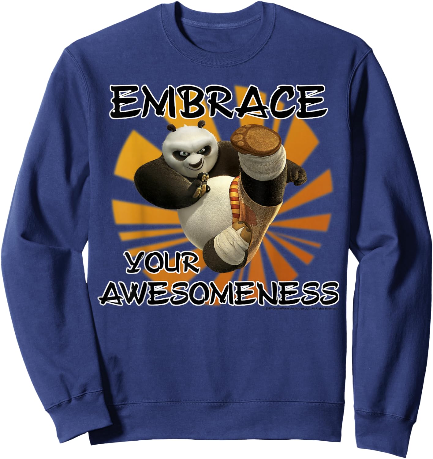 Kung Fu Panda Embrace Your Awesomeness Po Portrait Sweatshirt - Sweatshirt | Navy