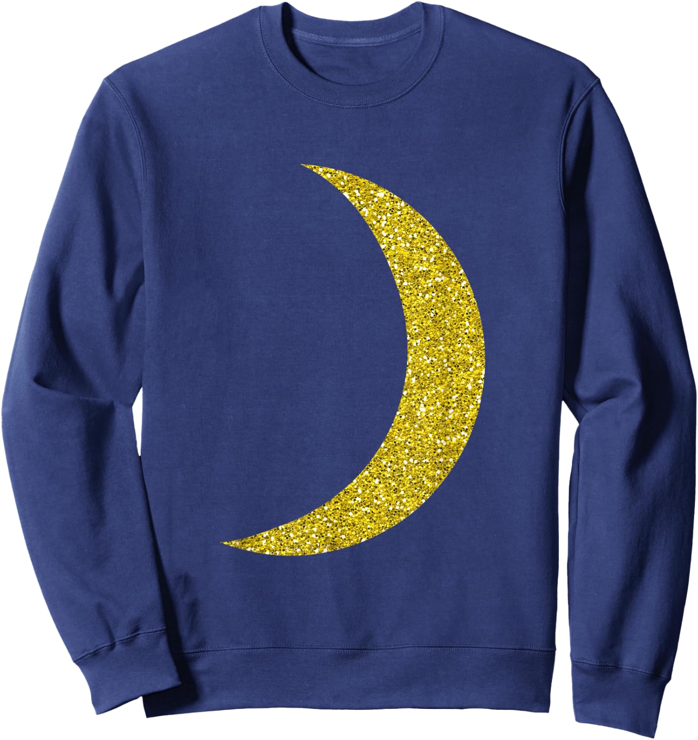 Cool Big Gold Crescent Moon Astronomy Sweatshirt - Sweatshirt | Navy