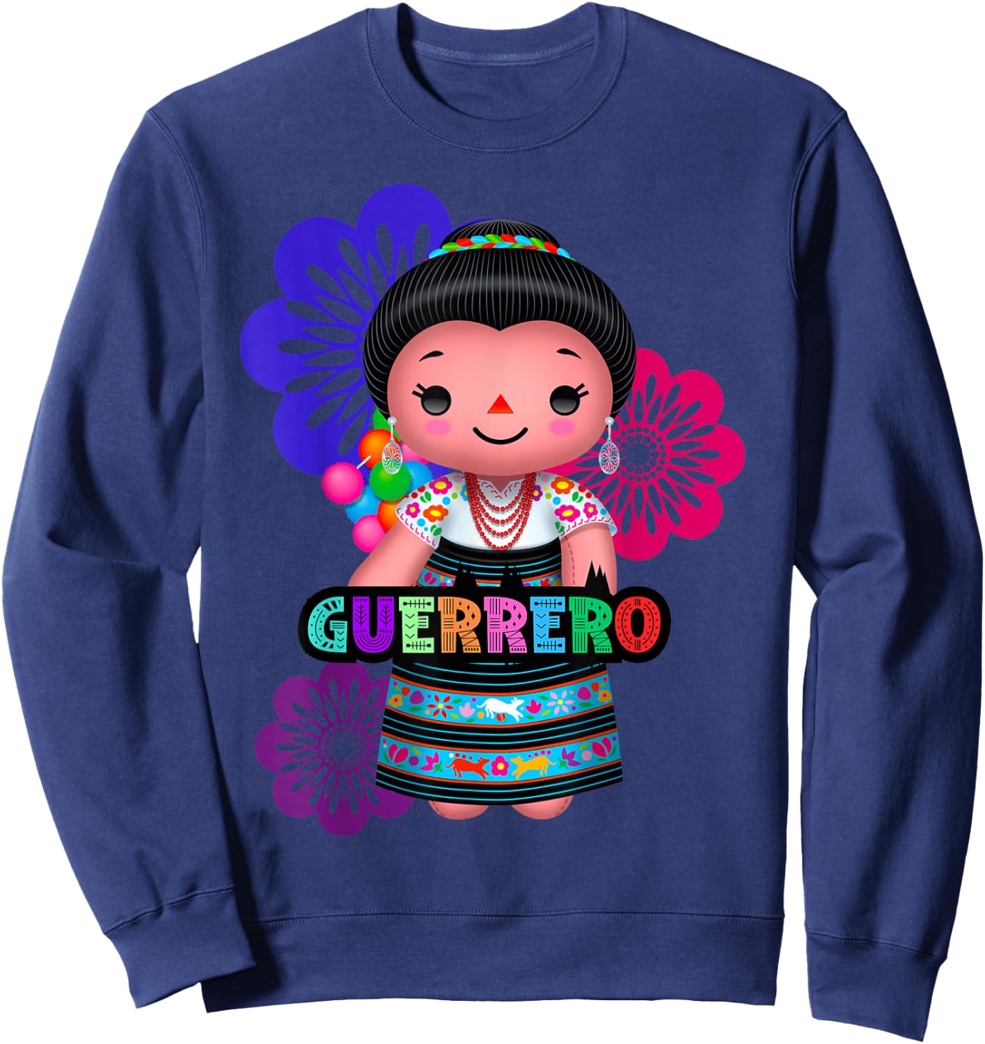 Guerrero Muñeca Lelé Maria Handmade Mexicans Artesanal Sweatshirt - Sweatshirt | Navy