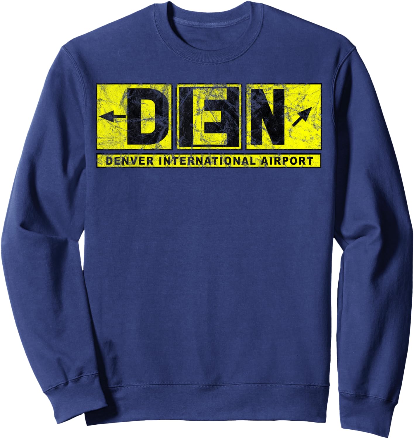 DEN Denver International Airport Taxiway Sign Pilot Vintage Sweatshirt - Sweatshirt | Navy