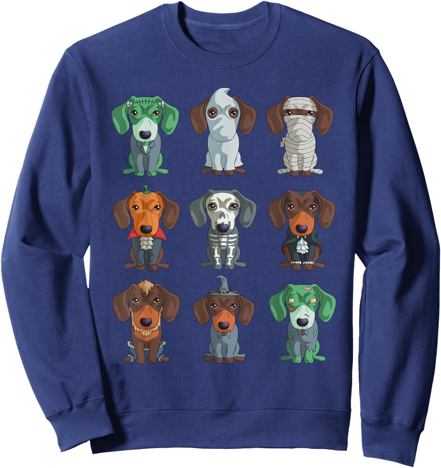 Dachshund Halloween Funny Weiner Gift Shirt Sweatshirt - Sweatshirt | Navy