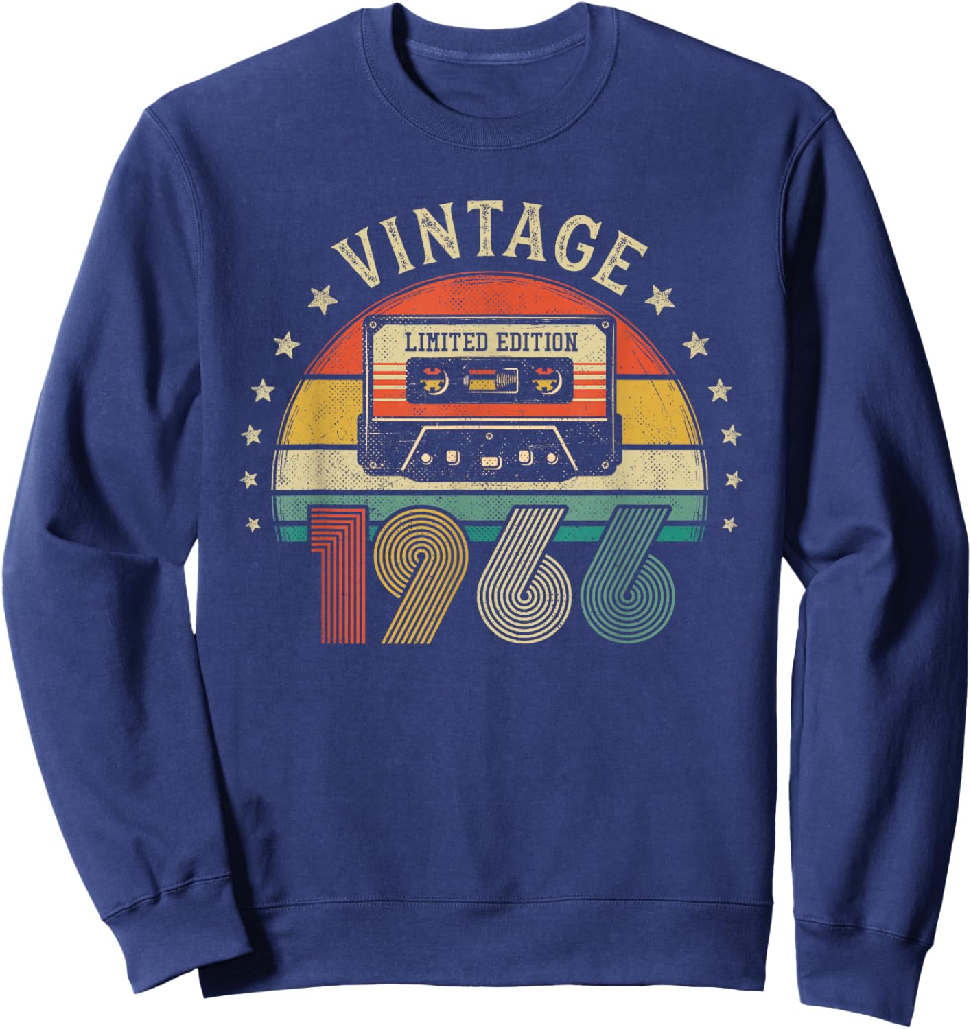 Vintage 1966 Retro Cassette Tape - 60th Birthday Sweatshirt - Sweatshirt | Navy