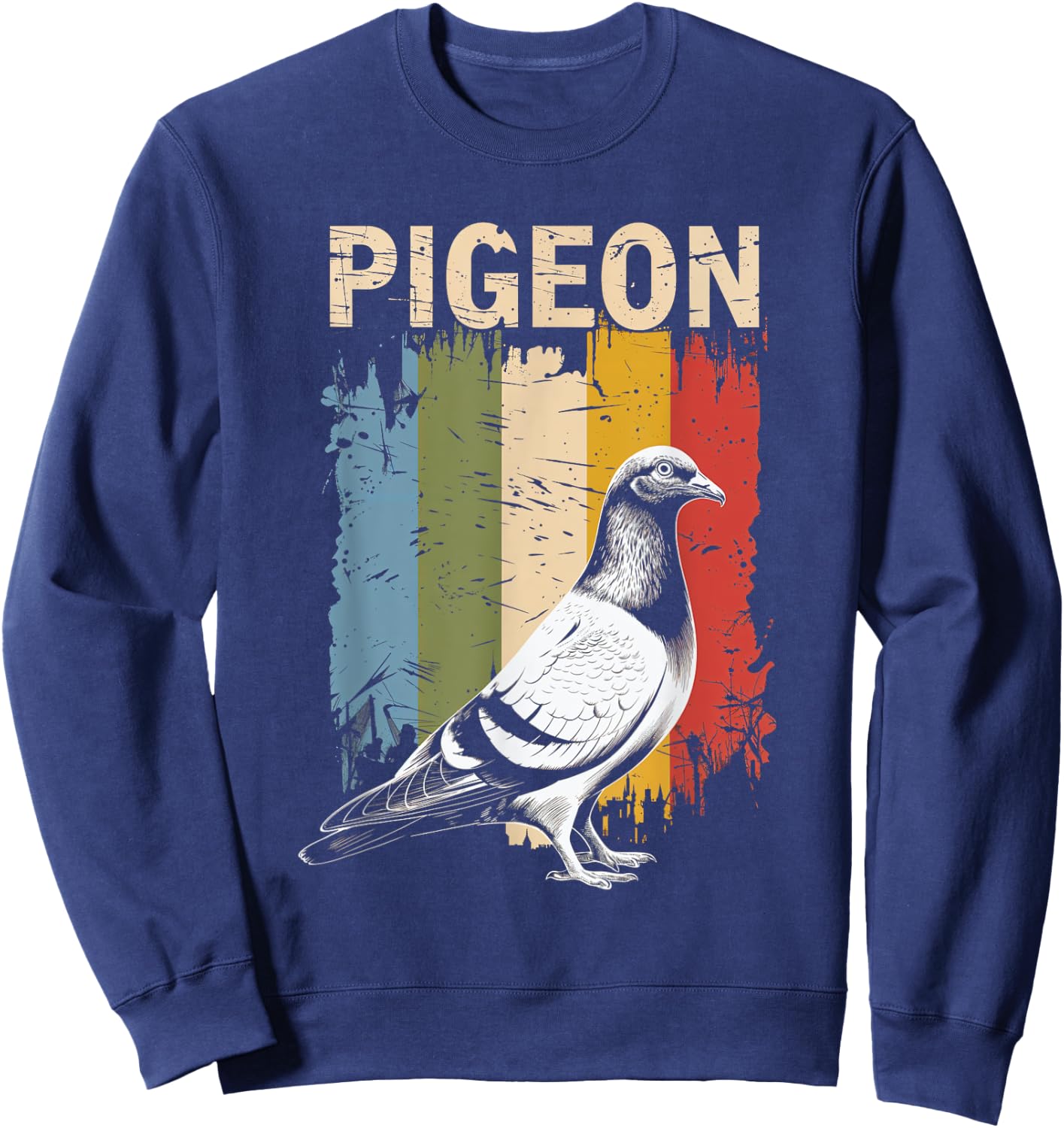 Pigeon Vintage Design Bird Lovers Nature Pigeon Art Sweatshirt - Sweatshirt | Navy