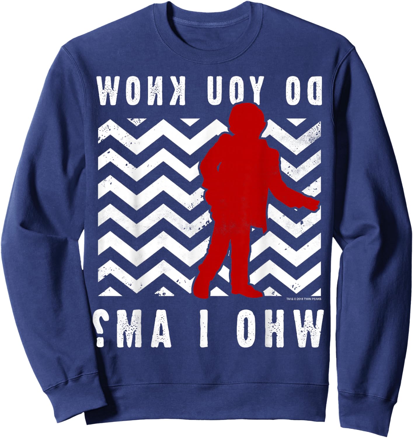 Twin Peaks Do You Know Who I Am Vintage Mystery Logo Sweatshirt - Sweatshirt | Navy