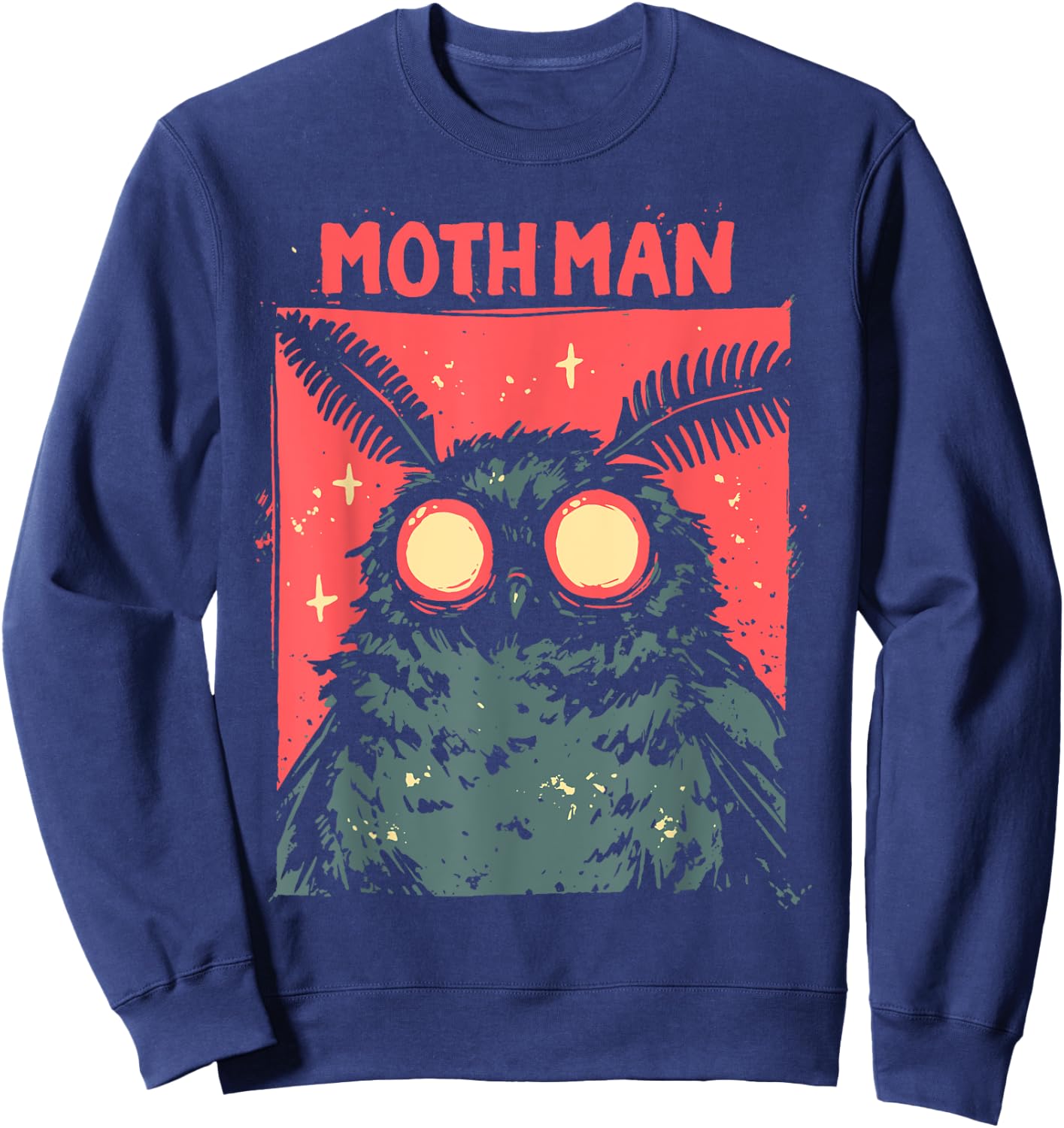 WEST VIRGINIA MOTHMAN CRYPTID -Adults Cryptidcore , Black, Small, Short Sleeve Sweatshirt - Sweatshirt | Navy