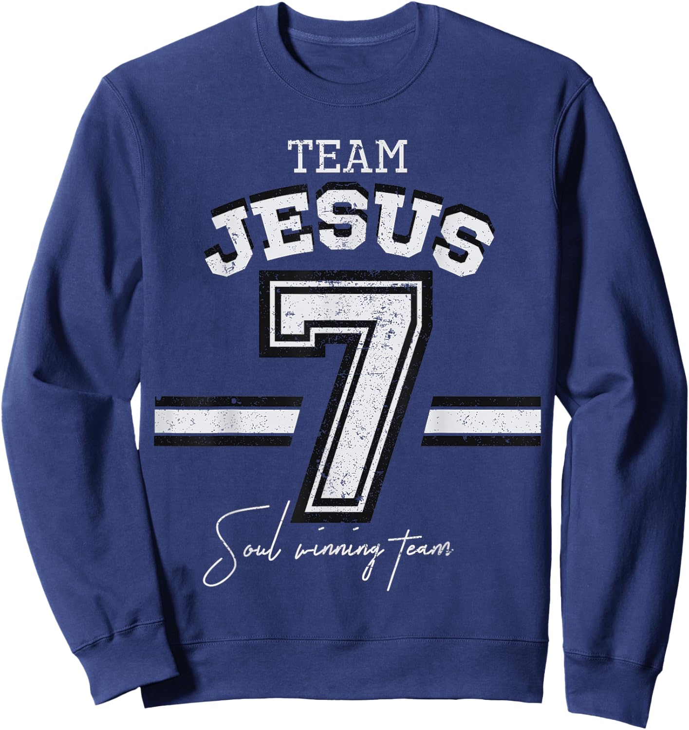 Religious Christian Sport Gifts Soul Winning Team Jesus Sweatshirt - Sweatshirt | Navy