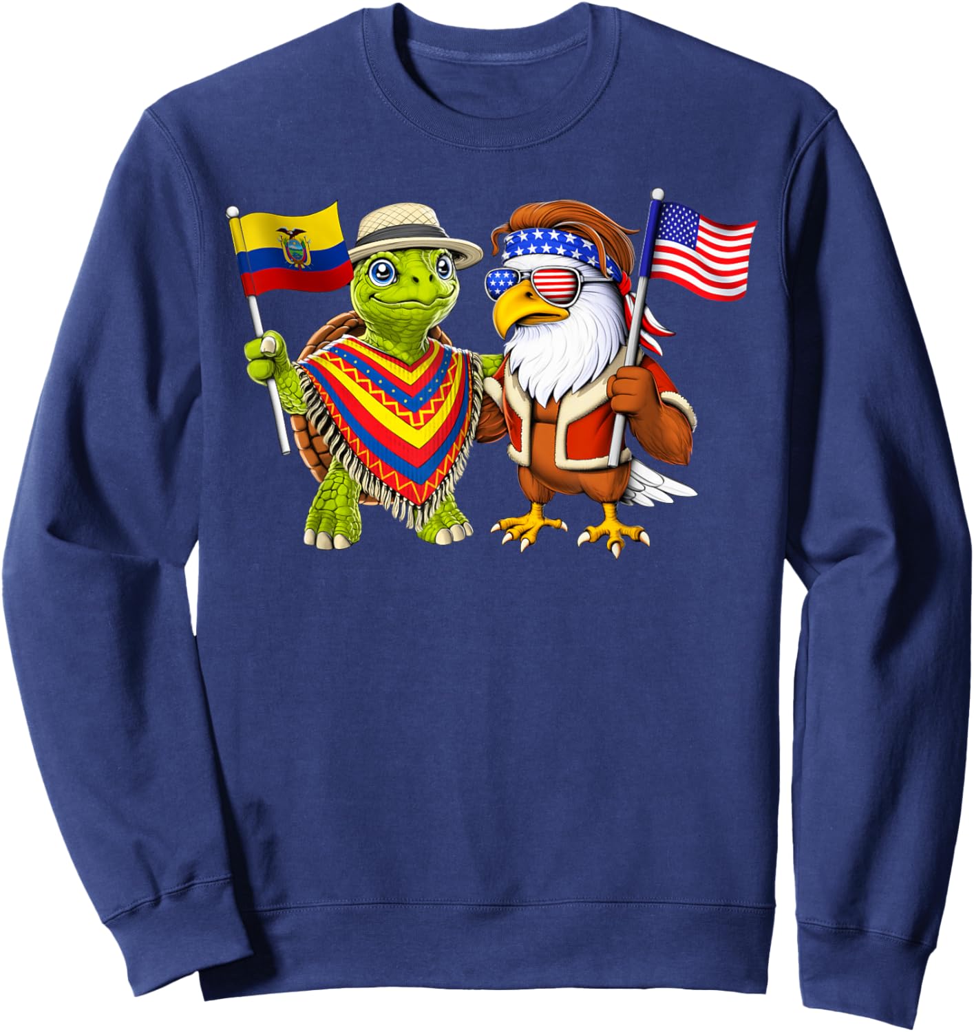 Ecuadorian American Roots Ecuador USA Flag Proud Ecuadorian Sweatshirt - Sweatshirt | Navy