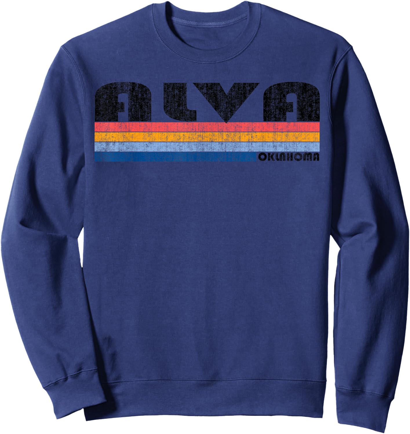 Vintage 1980s Style Alva OK T Shirt Sweatshirt - Sweatshirt | Navy