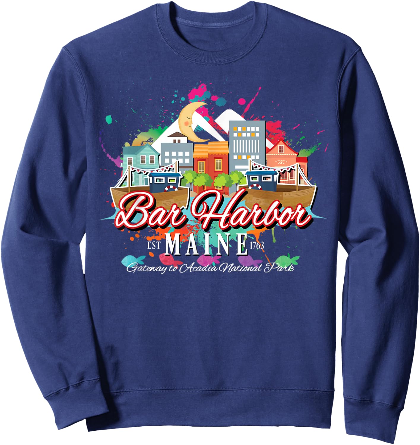 Bar Harbor Maine Gateway to Acadia National Park Souvenir Sweatshirt - Sweatshirt | Navy