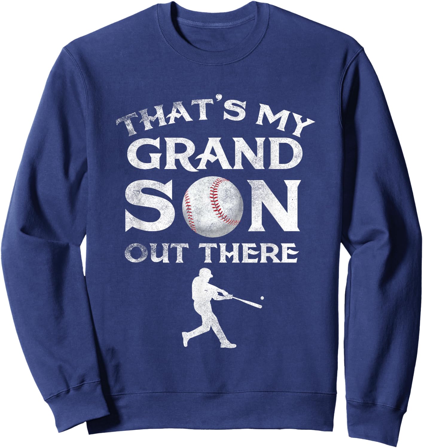 That's My Grandson Out There Baseball Papa Mimi Sweatshirt - Sweatshirt | Navy
