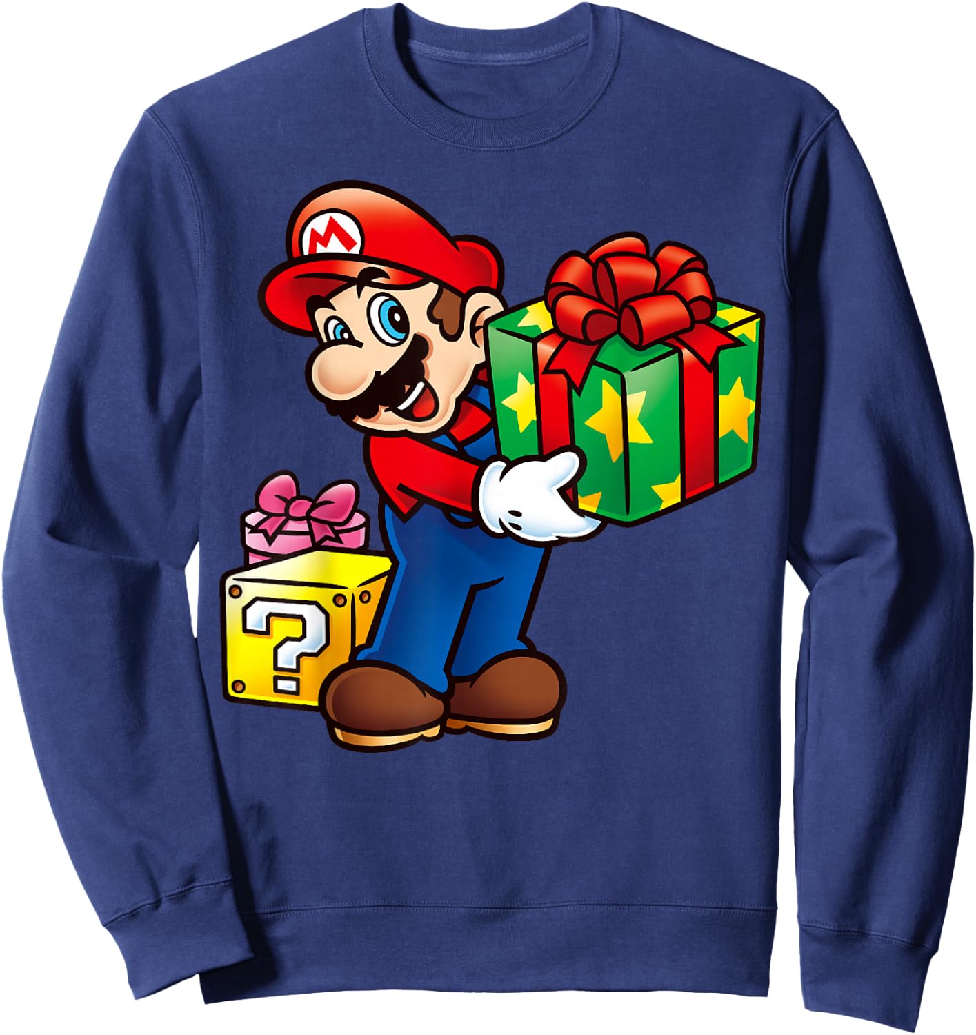 Nintendo Super Mario Wrapped Christmas Presents Sweatshirt - Sweatshirt | Navy
