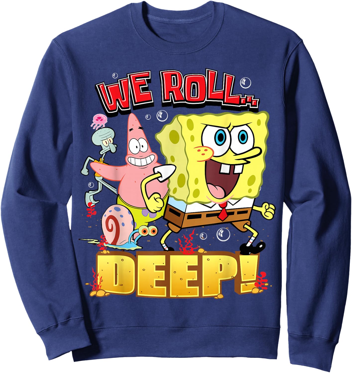 Spongebob Squarepants We Roll Deep! Sweatshirt - Sweatshirt | Navy