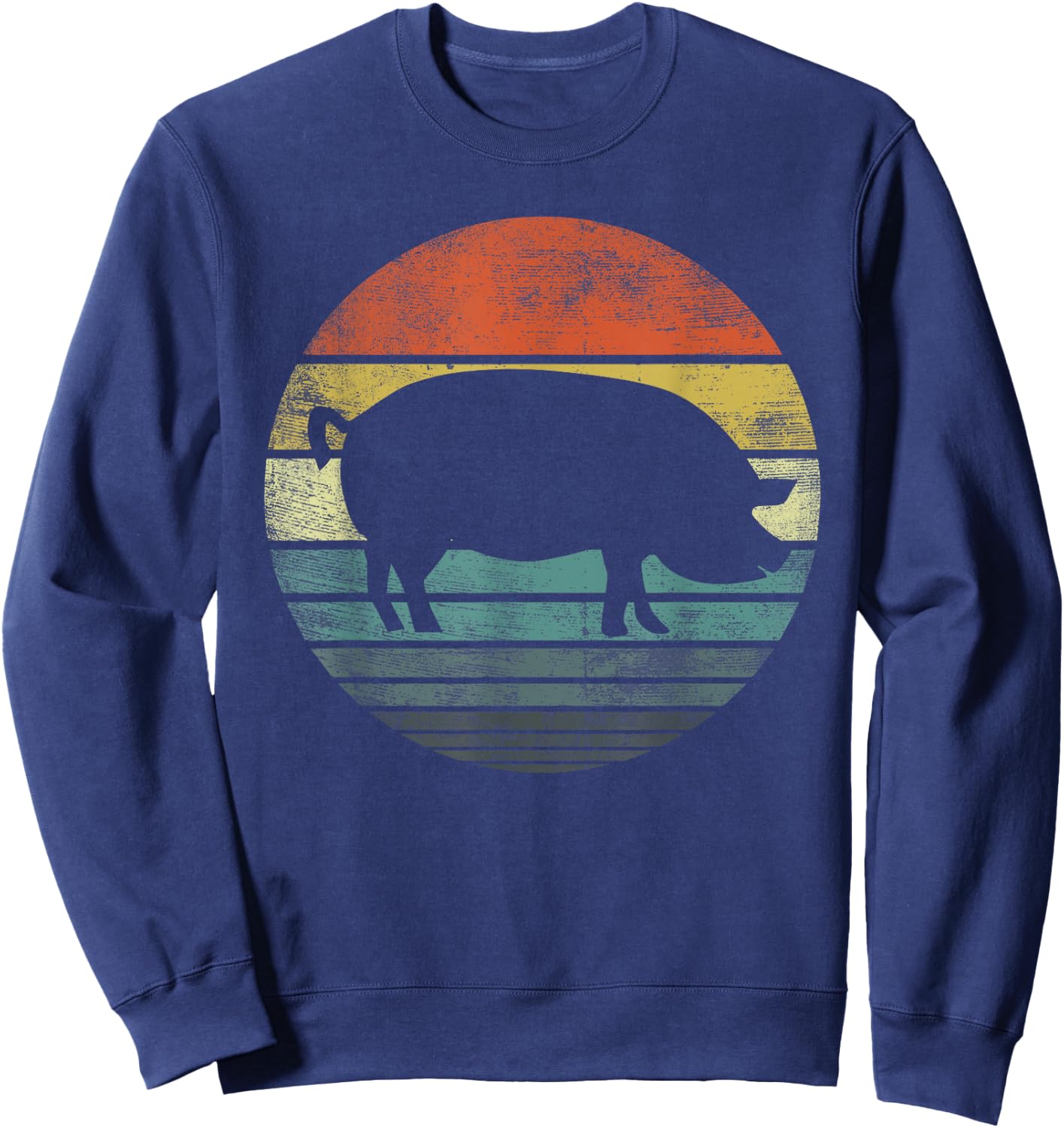 Pig Lover Gifts Funny Farmer Retro Vintage Farm Animals Sweatshirt - Sweatshirt | Navy