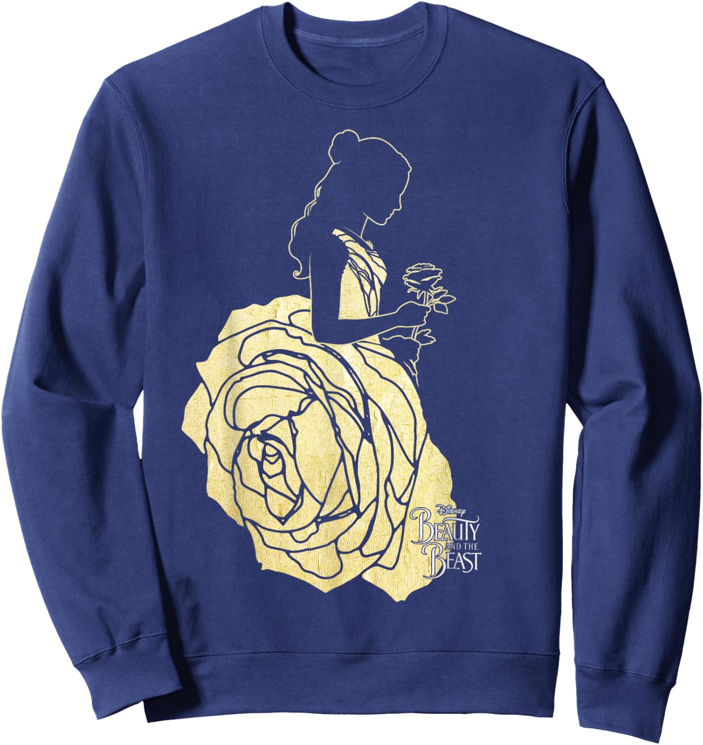 Disney Beauty & The Beast Belle Golden Dress Graphic Sweatshirt - Sweatshirt | Navy