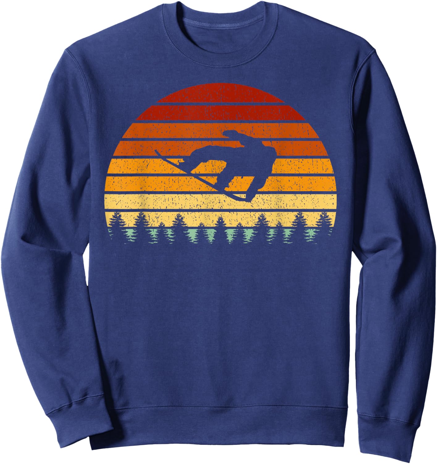 Vintage Sun Snowboard Gift Snowboarders Sweatshirt - Sweatshirt | Navy