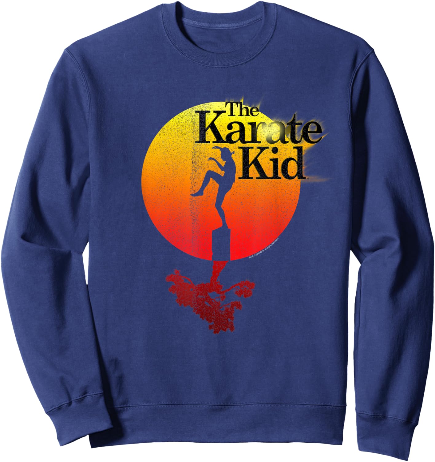 The Karate Kid Sun Gradient Logo Vintage Movie Sweatshirt - Sweatshirt | Navy
