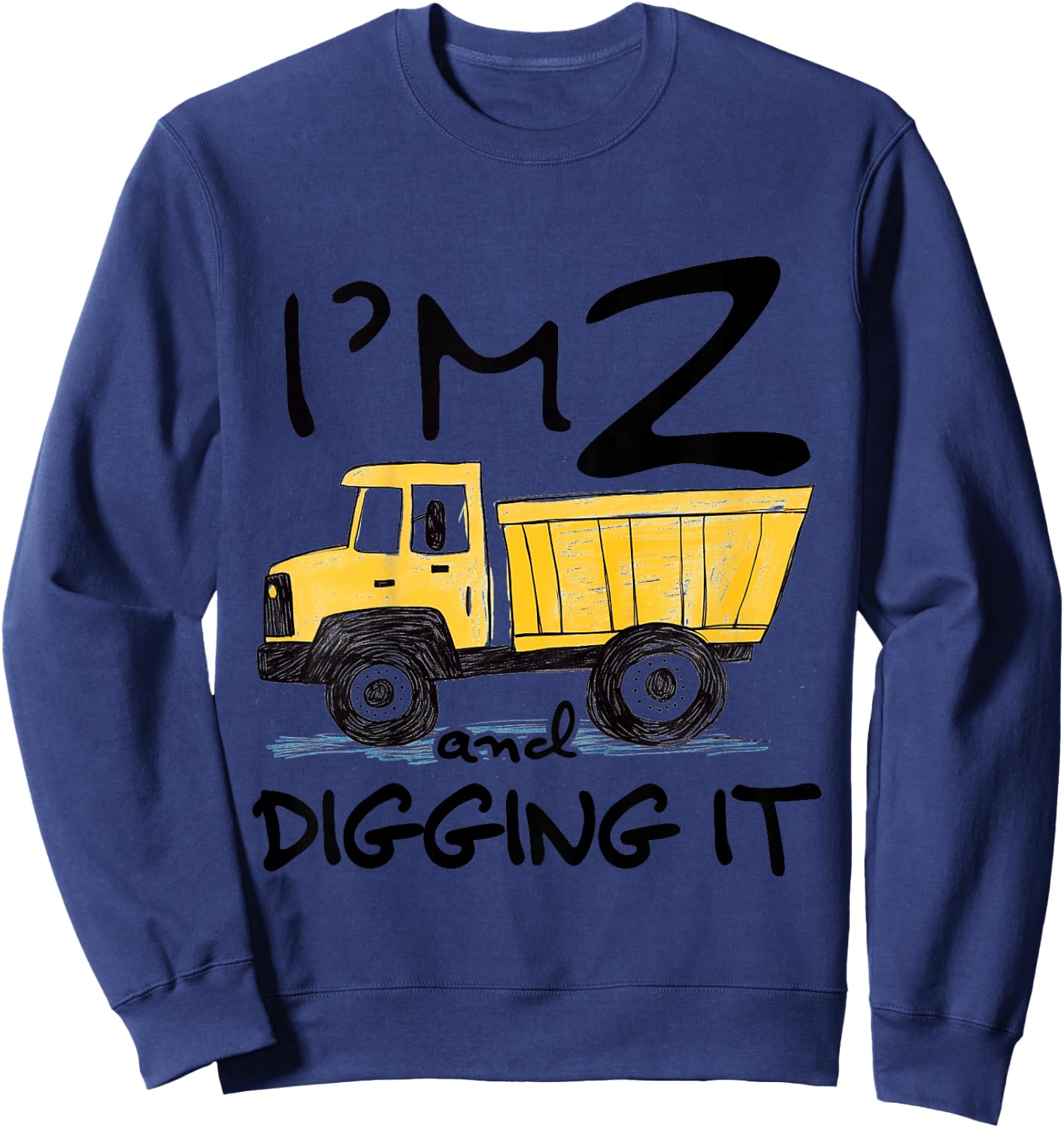 Kids Two Construction 2nd Birthday Gifts Second Boy 2 Years Old Sweatshirt - Sweatshirt | Navy