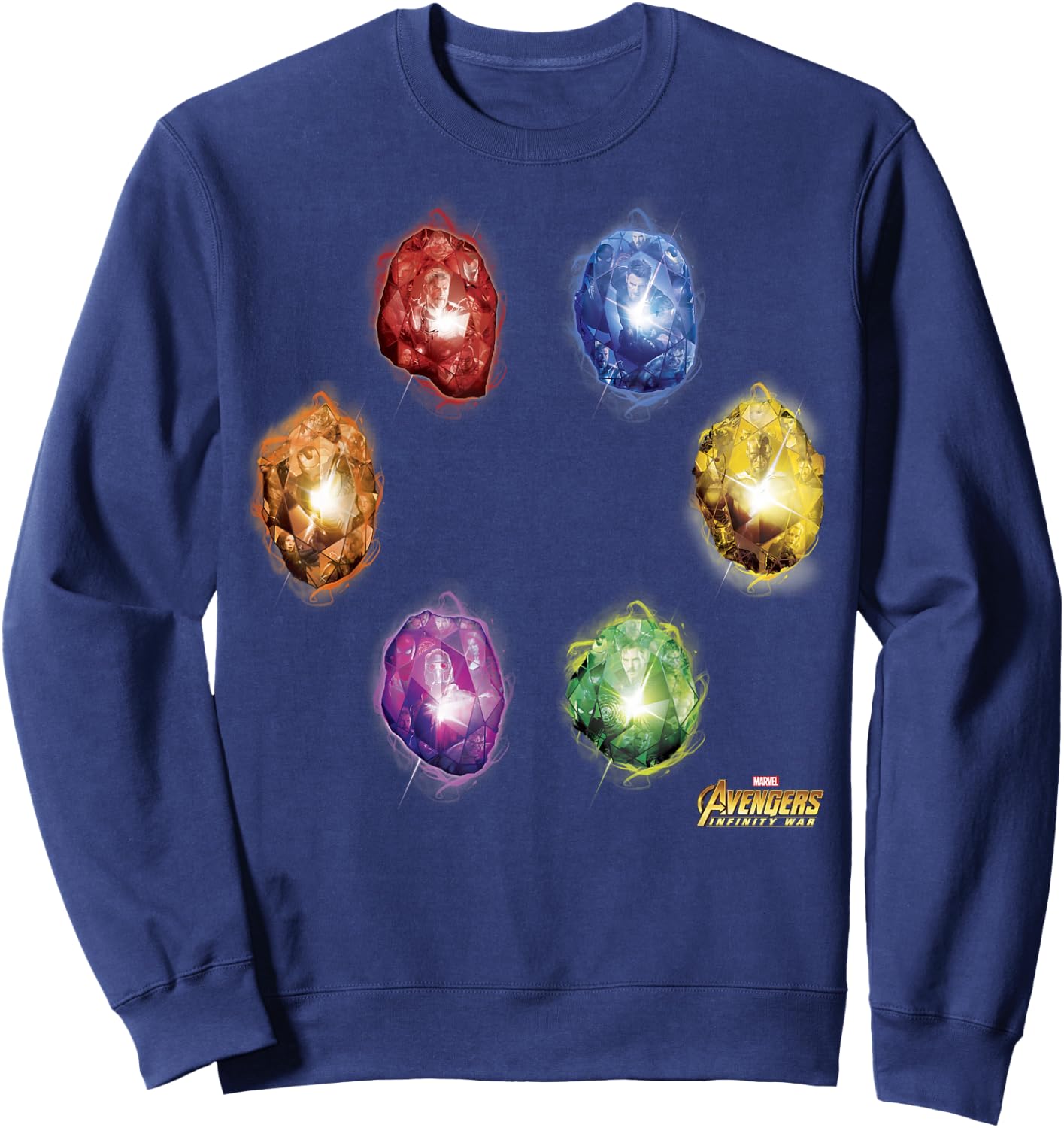 Marvel Avengers Infinity War Stones Glow Graphic Sweatshirt - Sweatshirt | Navy