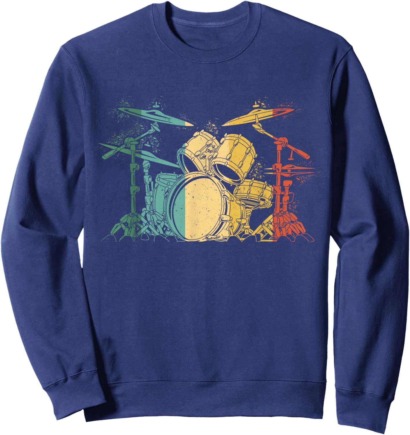 Drummer Retro Vintage Drum Set Drummers Men Drumming Sweatshirt - Sweatshirt | Navy