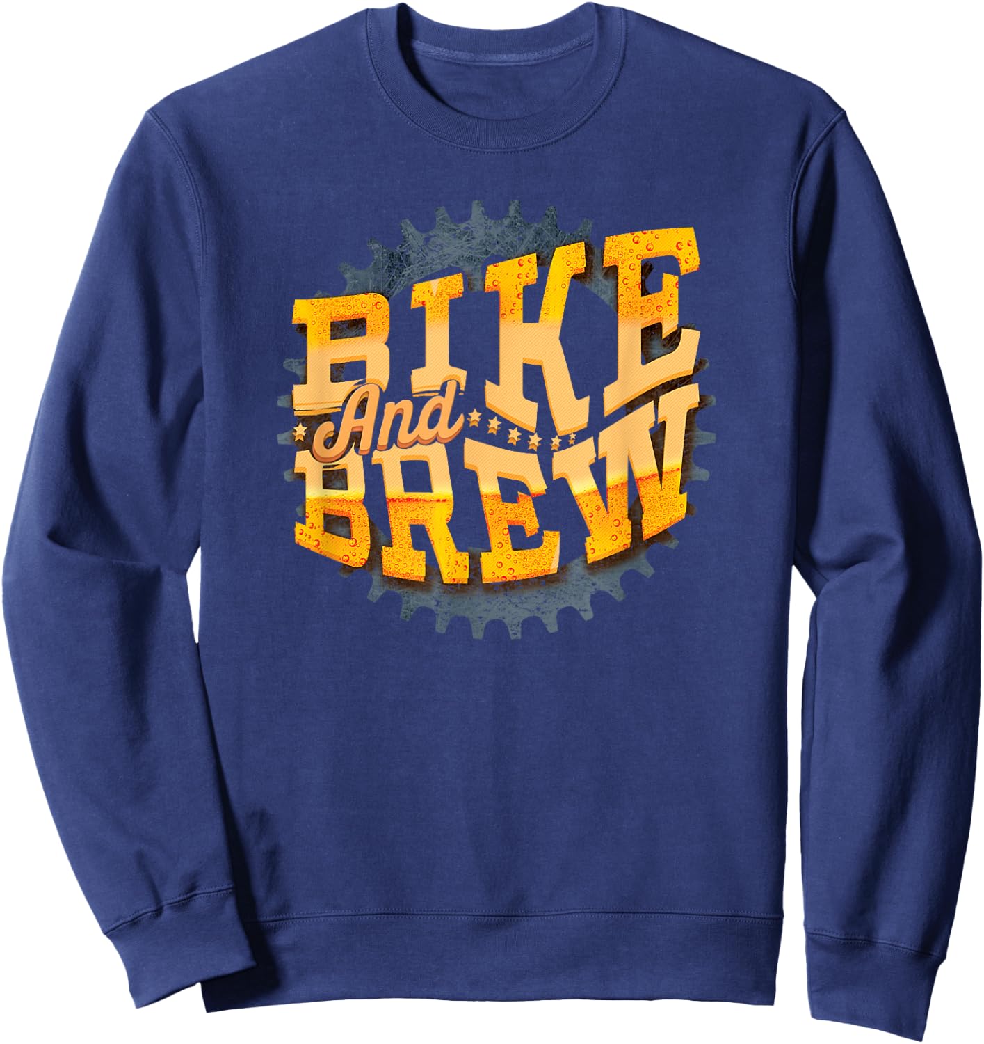 Bike And Brew | Biking Shirt Funny Bike Beer Shirt Sweatshirt - Sweatshirt | Navy