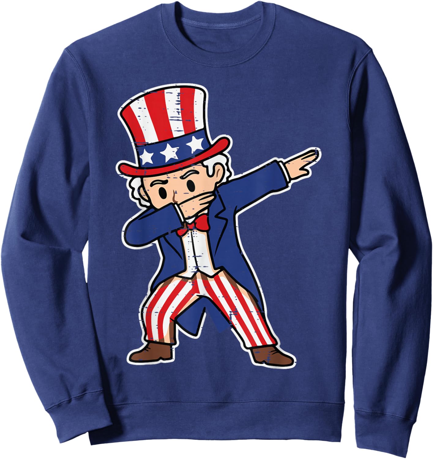 4th Of July Uncle Sam Dab Funny Dance Boys Kids Toddler Men Sweatshirt - Sweatshirt | Navy
