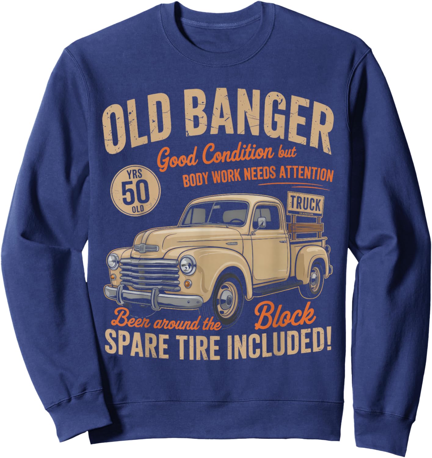 Vintage 50th Birthday Vintage Old Banger 50 Years Old Men Sweatshirt - Sweatshirt | Navy