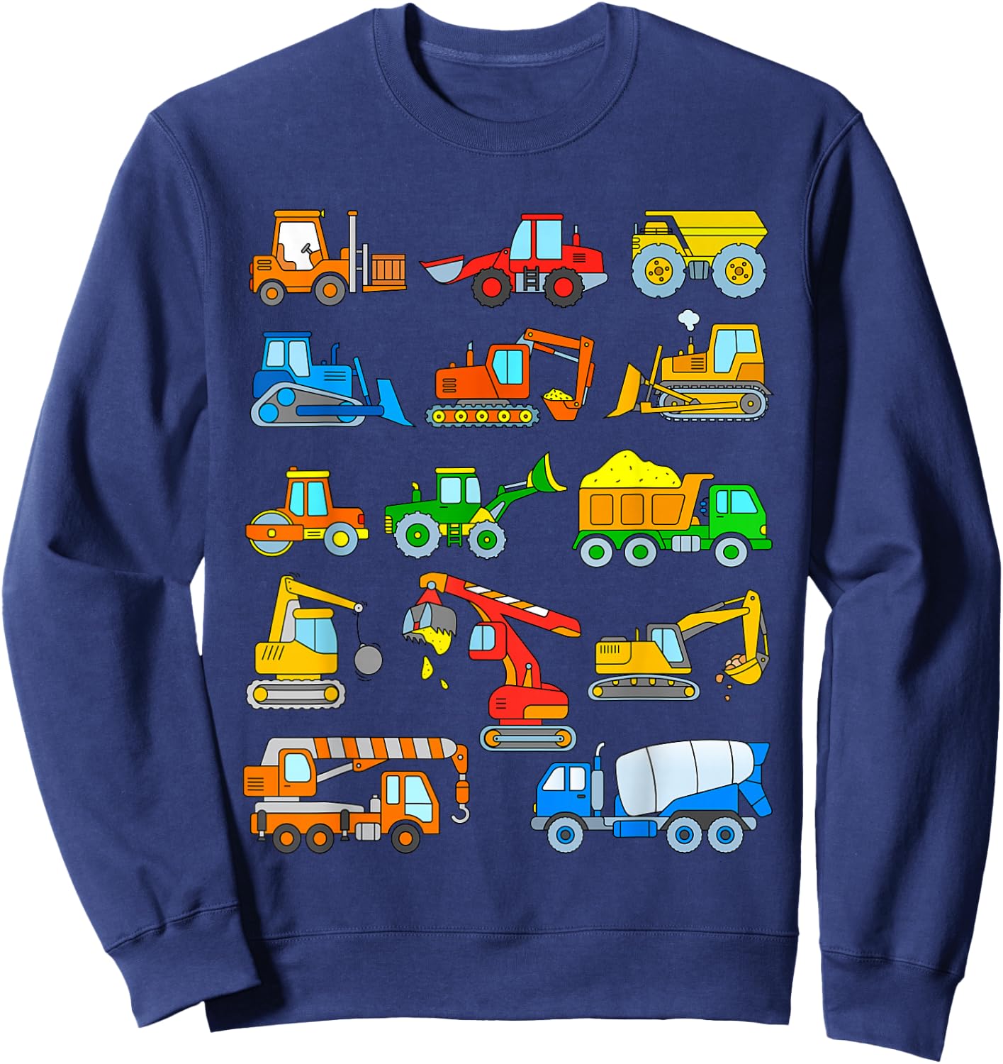 Construction Excavator for Boys Girls Men and Women Sweatshirt - Sweatshirt | Navy