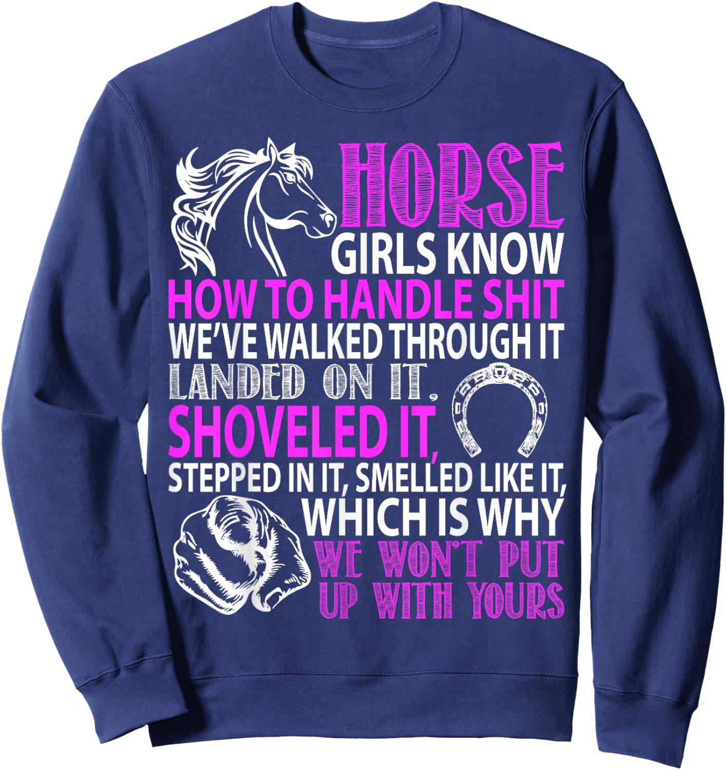 Horse Girls Know: Horse Gift Girls-Horse Lover Sweatshirt - Sweatshirt | Navy