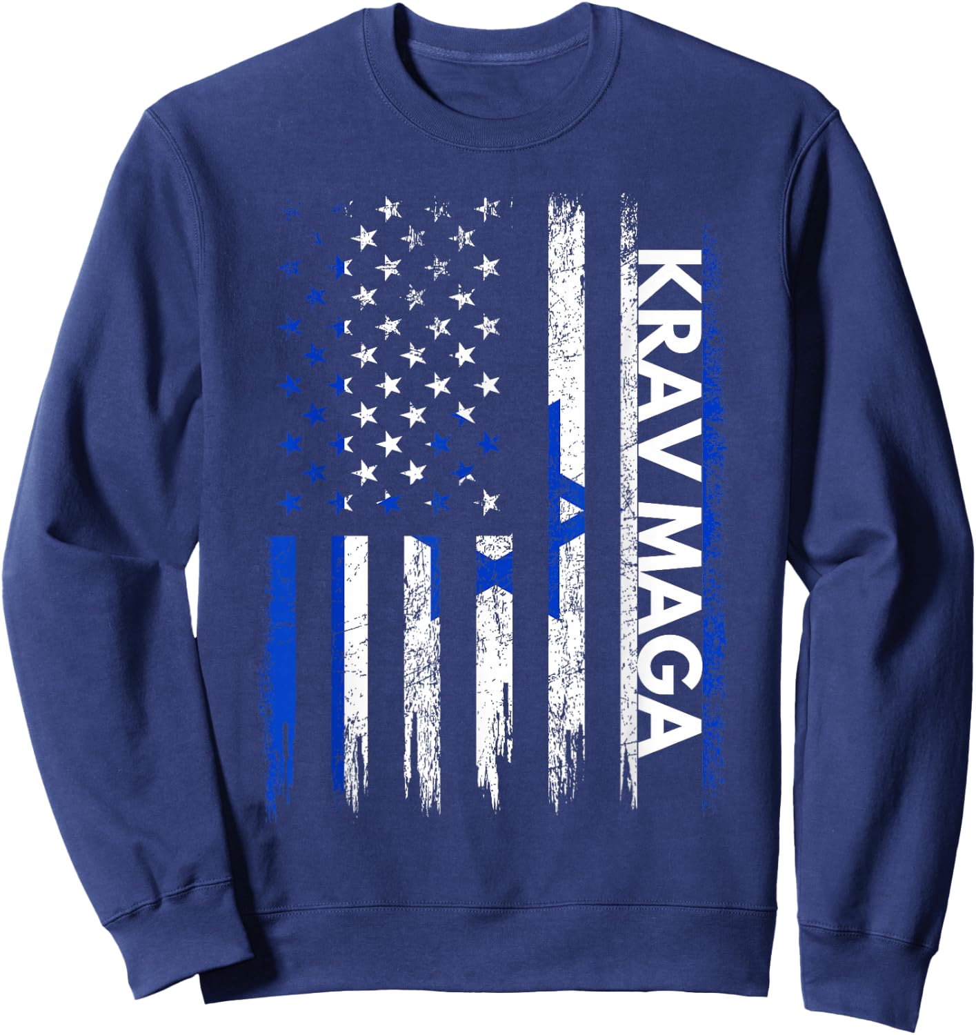 Krav MAGA Shirt Martial Arts Gifts Training Israeli Flag Sweatshirt - Sweatshirt | Navy