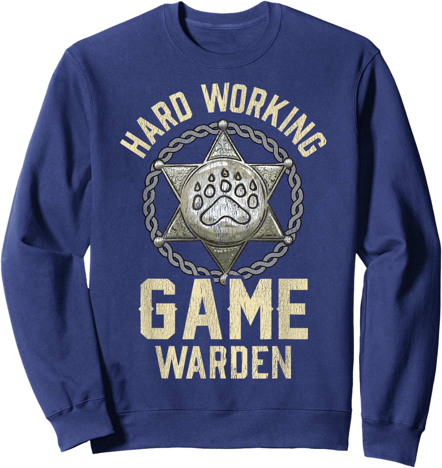 Game Warden Badge Fish Wildlife Game Warden Sweatshirt - Sweatshirt | Navy